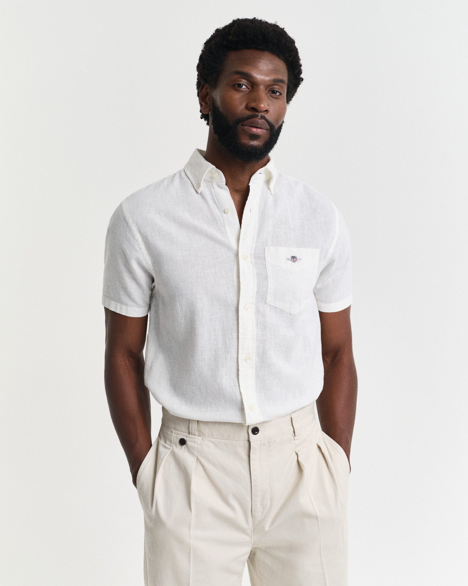 Kurzarmhemd REG COTTON LINEN SS SHIRT