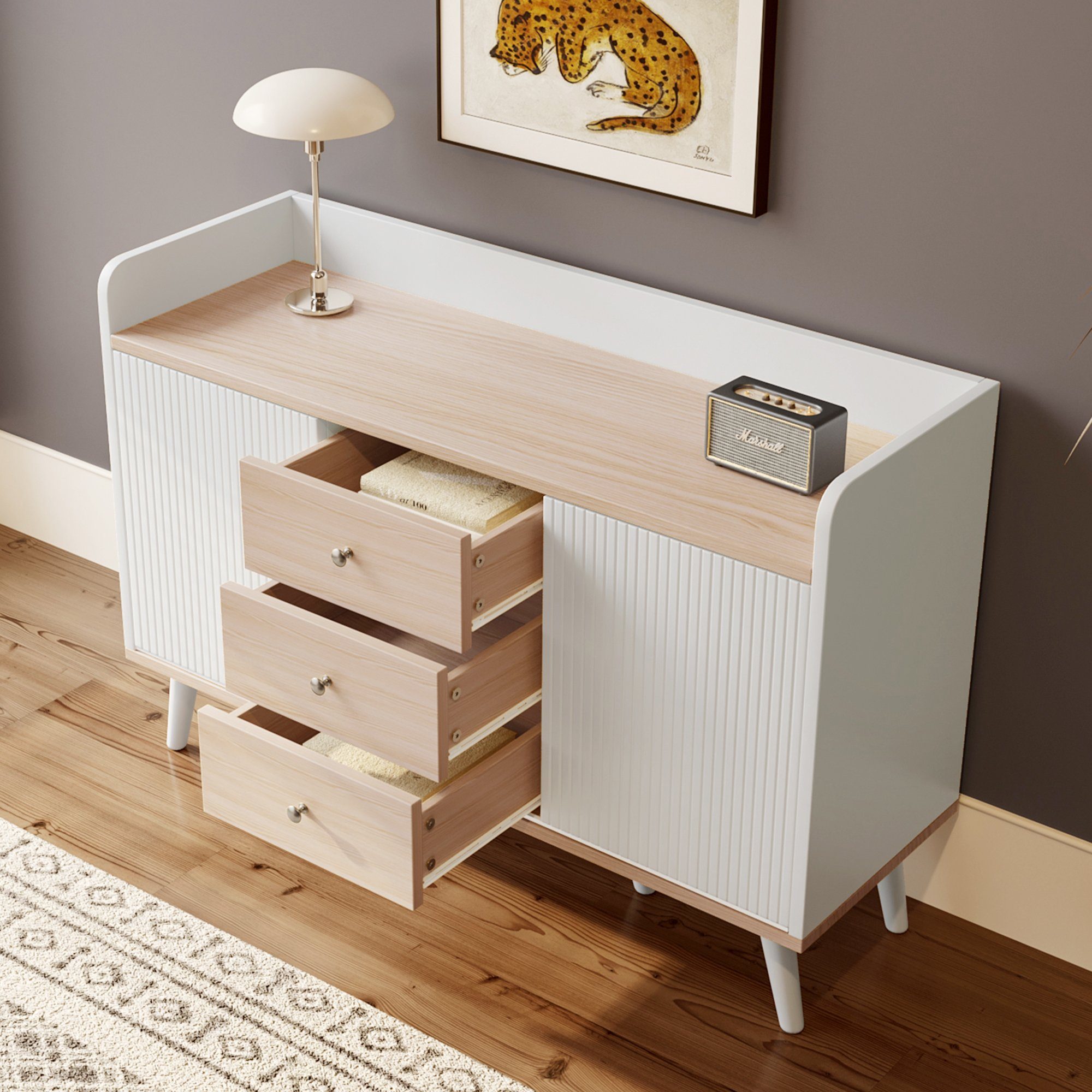 Merax Sideboard mit 3 Schubladen und günstig online kaufen
