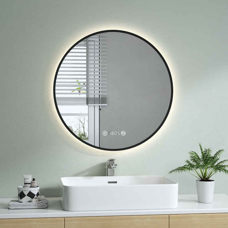 S'AFIELINA Badspiegel »Runder LED Badezimmerspiegel Lichtspiegel Kosmetikspiegel«, TouchSchalter,Beschlagfrei,Neutralweiß 4300K,Helligkeit Einstellbar