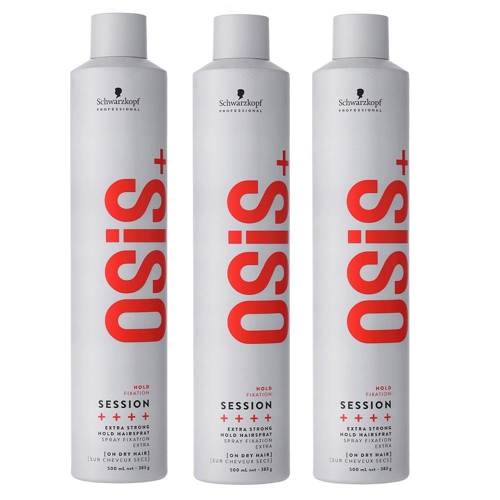 extreme Schwarzkopf Haarpflege-Spray Osis Hairspray Hold 3x500ml Professional Session