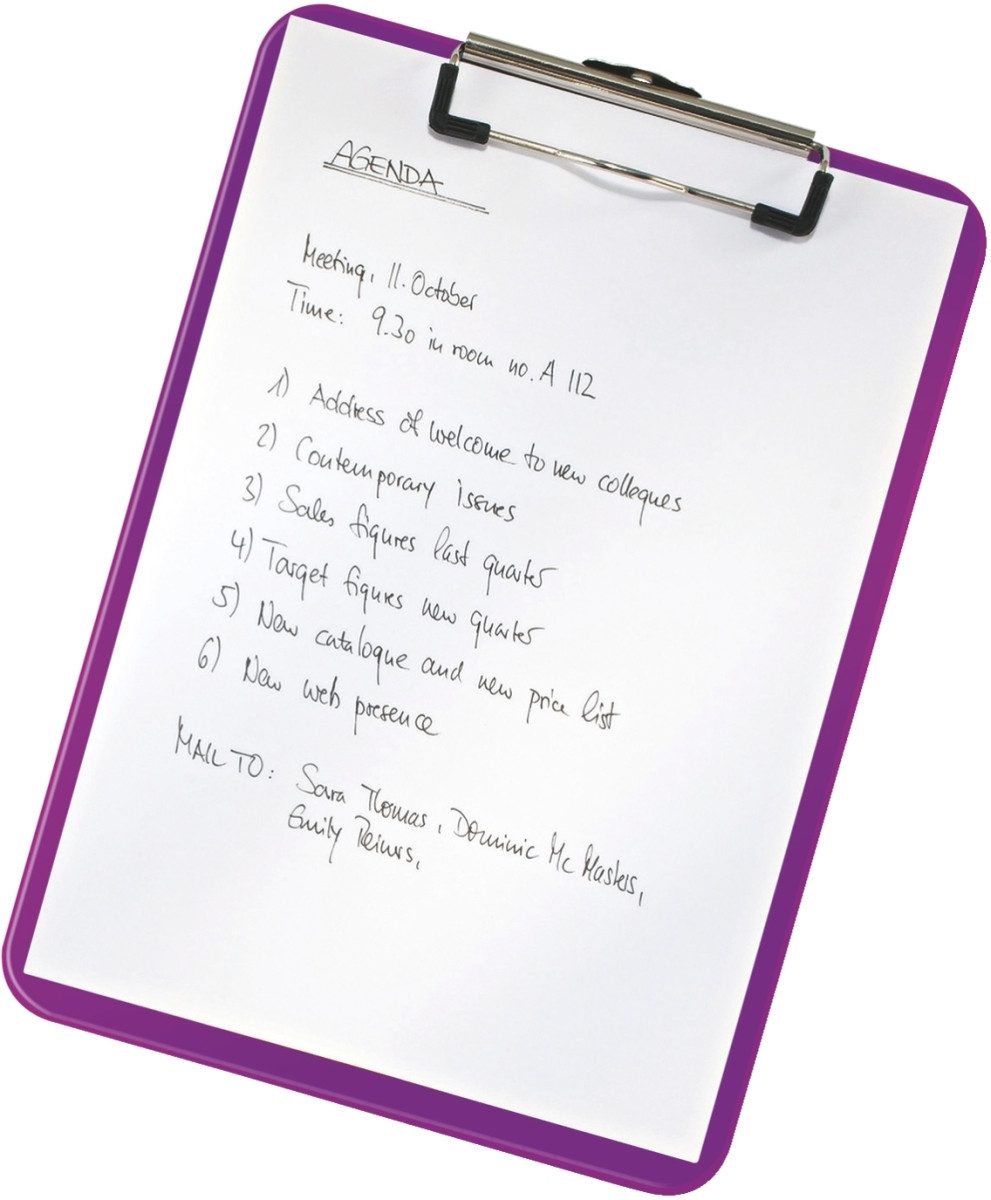 Schreibmappe Klemmbrett Wow A4 Polystyrol violett Packung mit 10 Stück