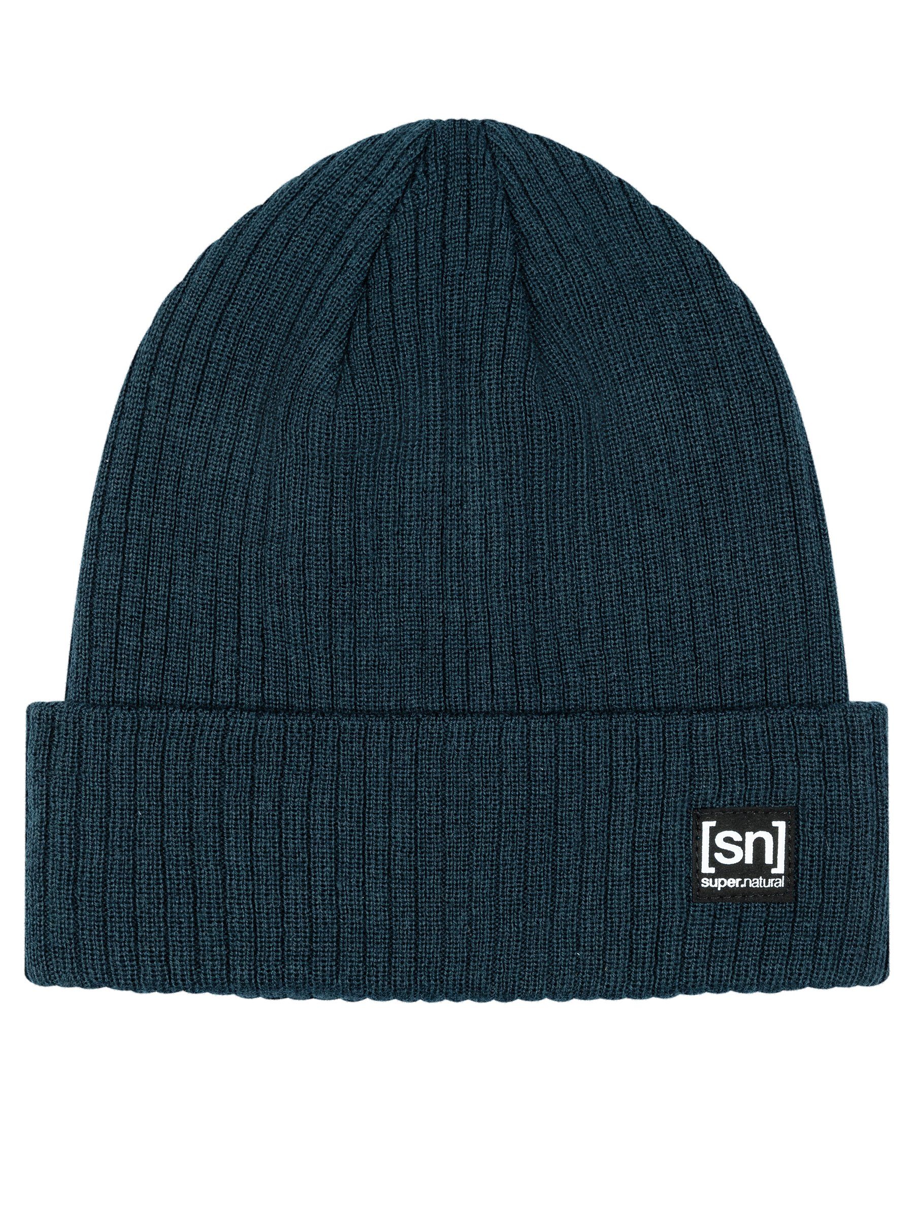SUPER.NATURAL Beanie für Herren, aus Merino RIFFLER BEANIE funktioneller Merino-Materialmix