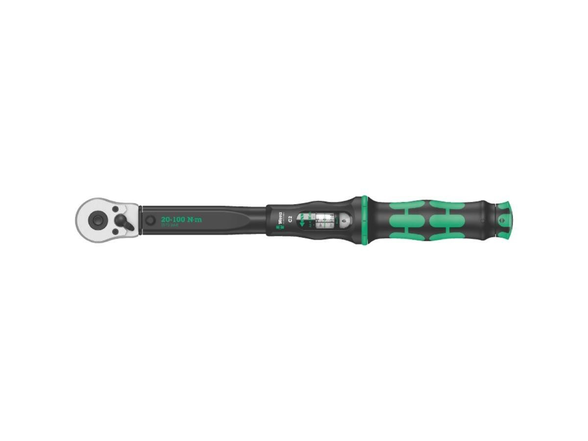 Wera Drehmomentschlüssel Drehmomentschlüssel Click-Torque C 2 1/2 Zoll, 20-100 Nm, Umschaltknarre, 45 Zähne