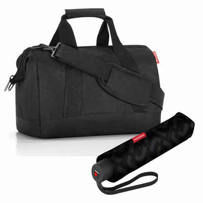 REISENTHEL® Schultertasche »allrounder M Set Black« (Set, 2-tlg), mit umbrella pocket classic