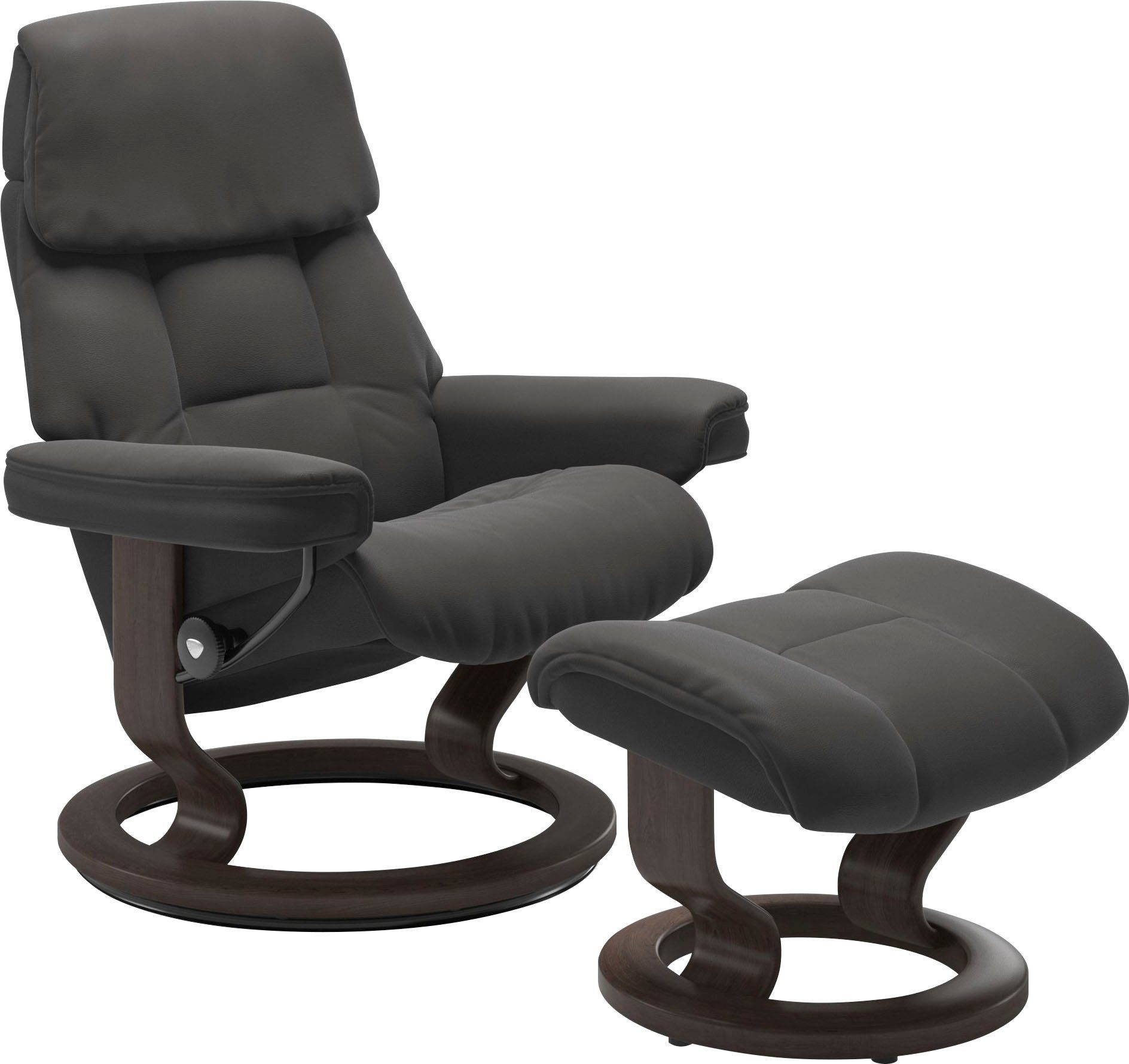 Stressless® Relaxsessel Ruby (Set, Relaxsessel mit Hocker), mit Classic Base, Größe S, Gestell Eiche, Wenge, Braun & Schwarz