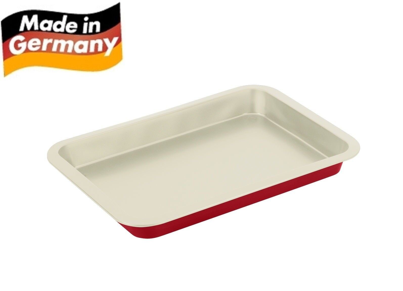 Fisko Auflaufform Keramik Backform Lasagneform Bratenform 851441 rot, Made in Germany