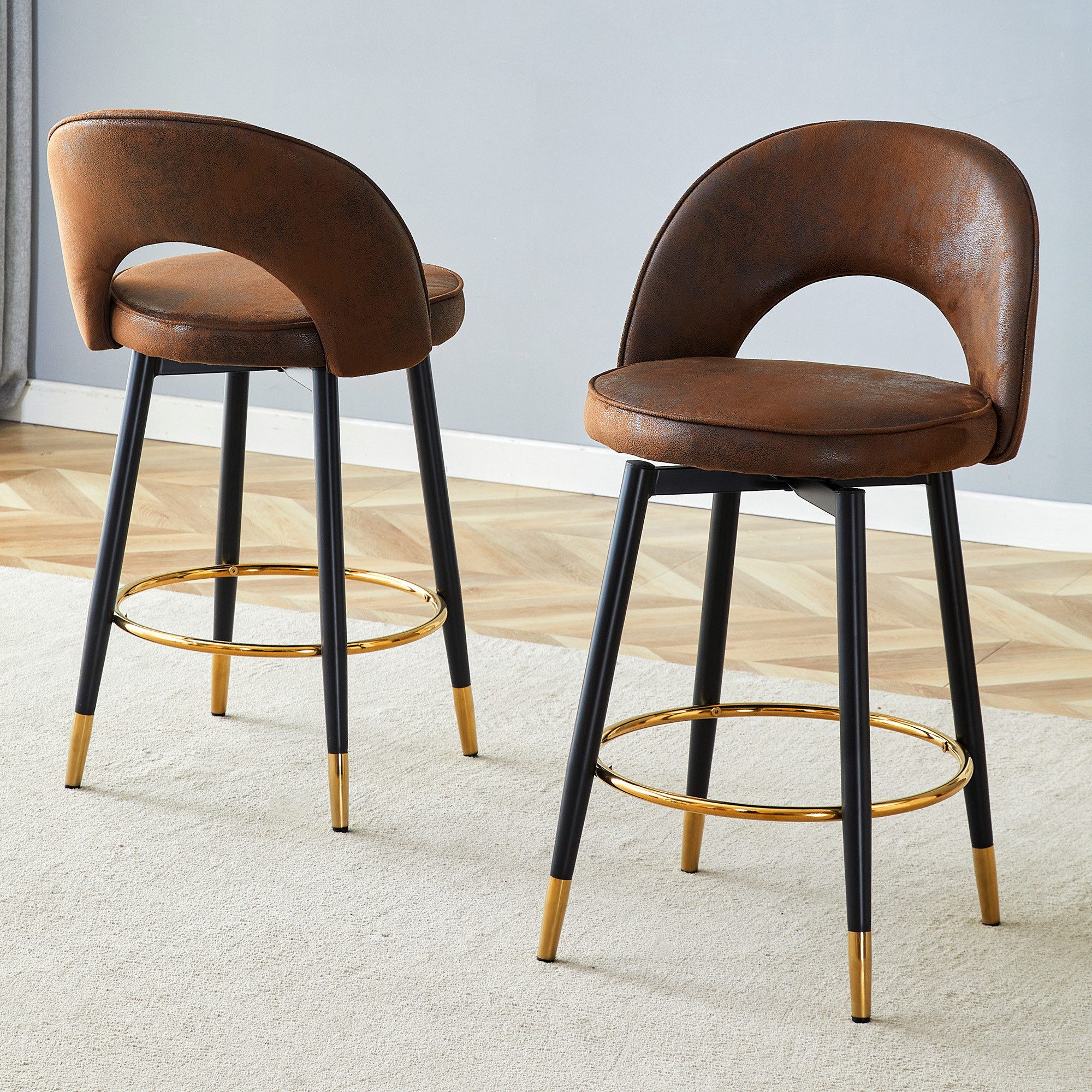 Barhocker Barstühle 2er-Set Küchenhocker Tresenstuhl Drehbar für Esszimmer Küche