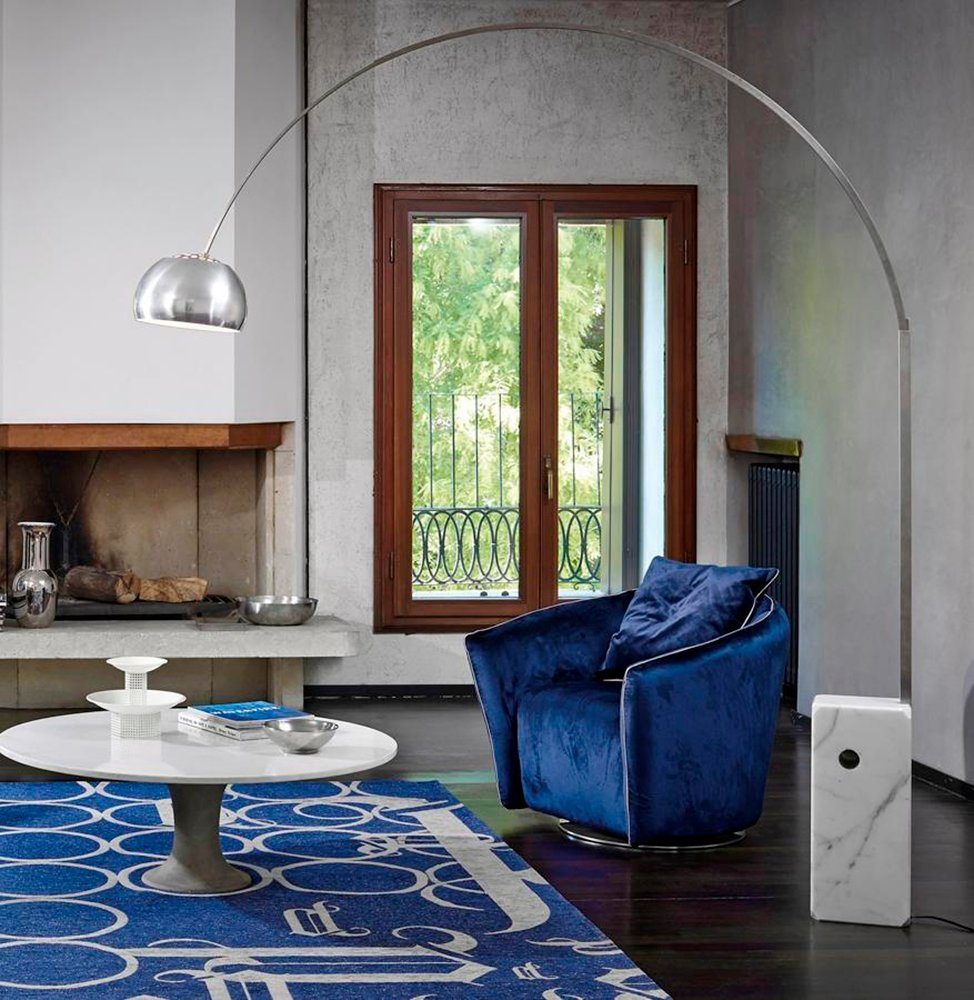 JVmoebel Sessel Sessel 1 Sitzer Blau Wohnzimmer Luxus Design Italienische Möbel
