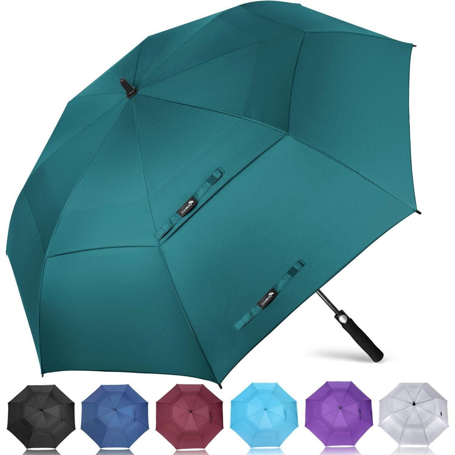 LuxusKollektion Golfregenschirm Regenschirm XL sturmfest Golf Herren Damen 2 Personen Seeblau 62 INCH