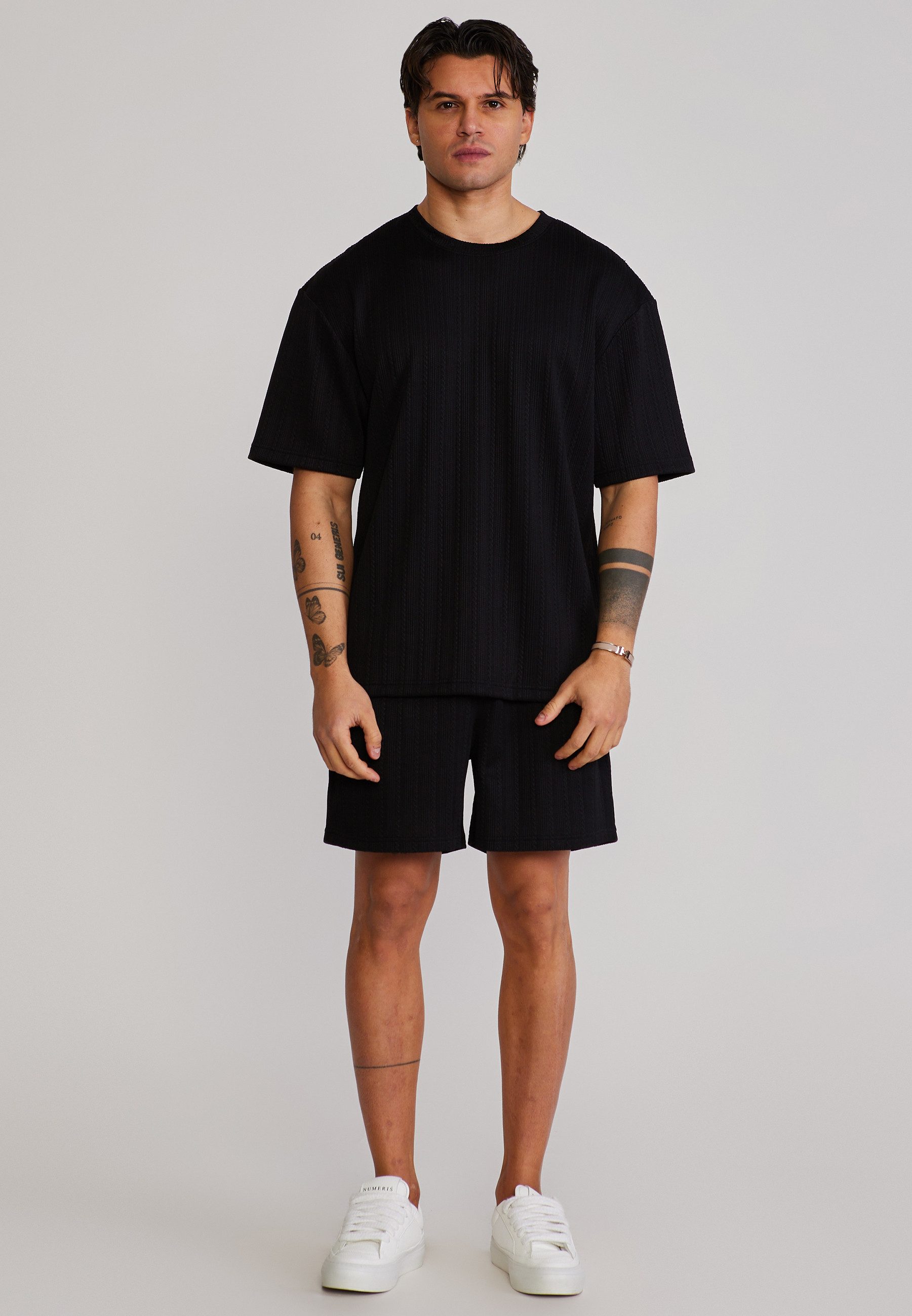 Siksilk Shorts SikSilk Herren Schwarz Textured Shorts