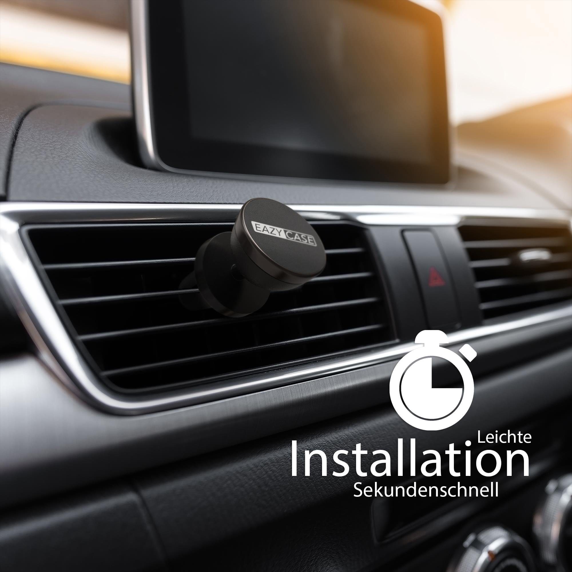 EAZY CASE Smartphone-Halterung Universal Handyhalterung für Auto, (Handyhalterung Auto Navigation alle Modelle magnetisch drehbar Schwarz)