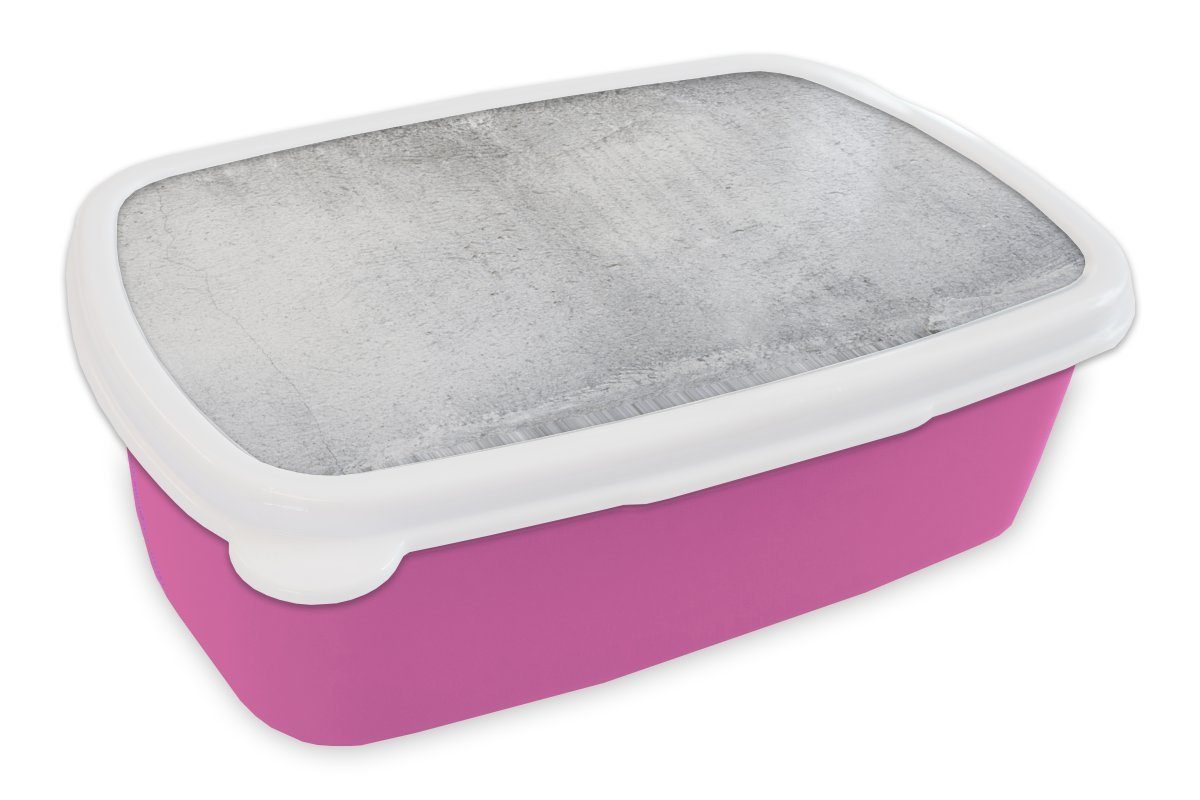 MuchoWow Lunchbox Beton - Wand - Farbe, Kunststoff, (2-tlg), Brotbox für Erwachsene, Brotdose Kinder, Snackbox, Mädchen, Kunststoff rosa