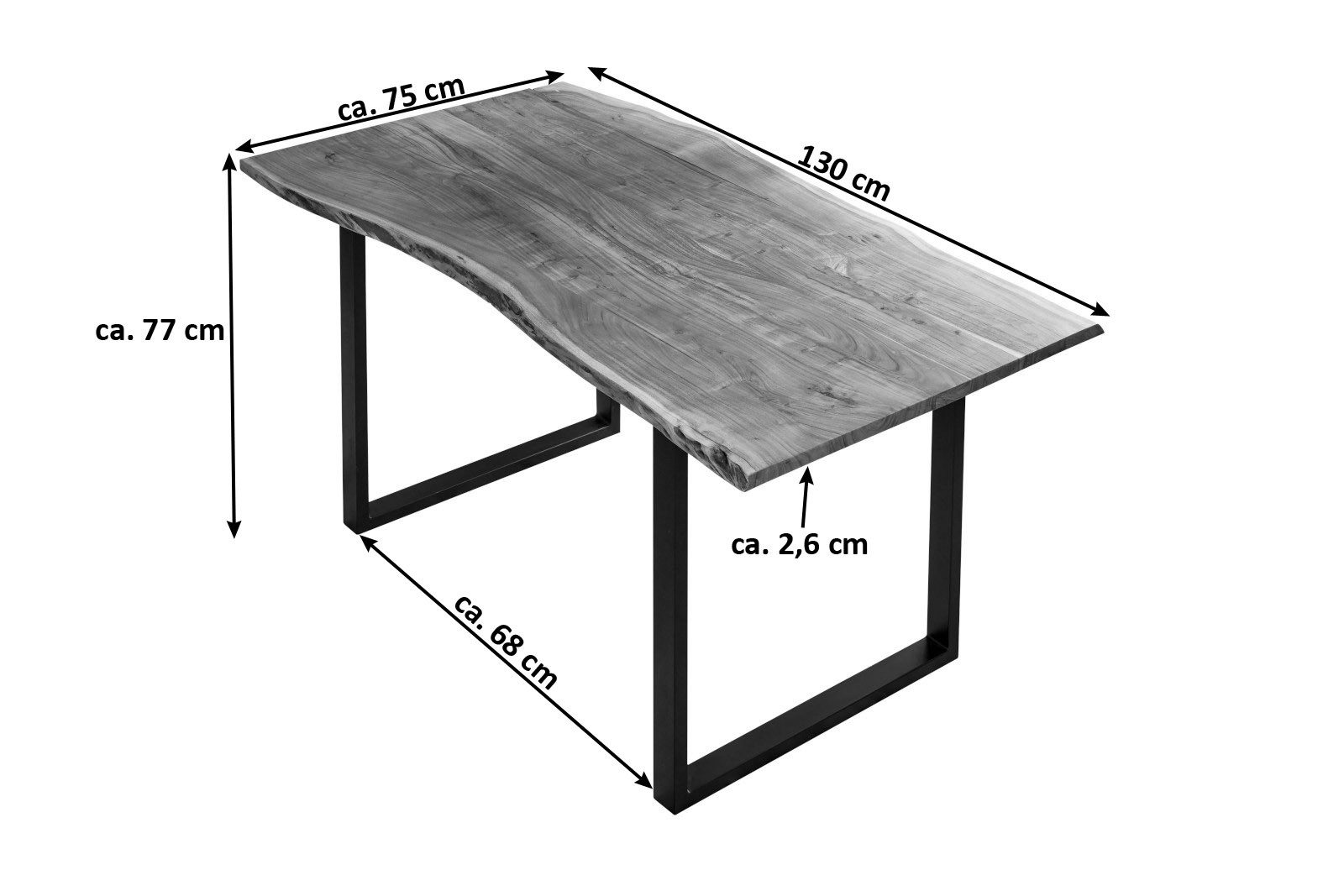 Loreno® Baumkantentisch Billie, massives Akazienholz, natürliche günstig online kaufen