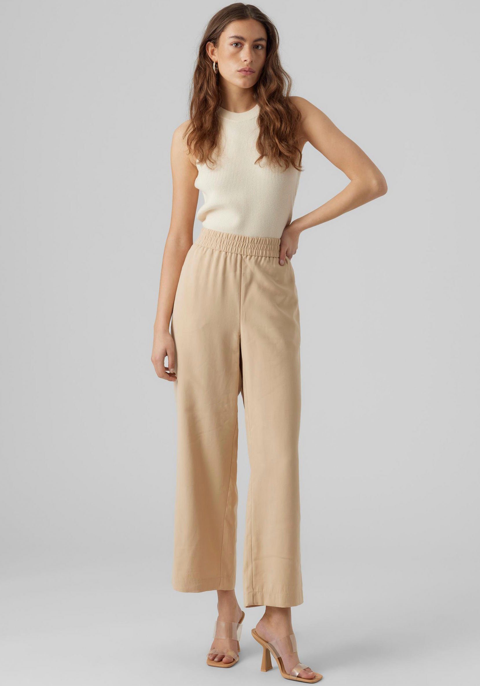 PULL-ON Cream Moda Vero WIDE NOOS PANT Irish VMCARMEN Schlupfhose HW