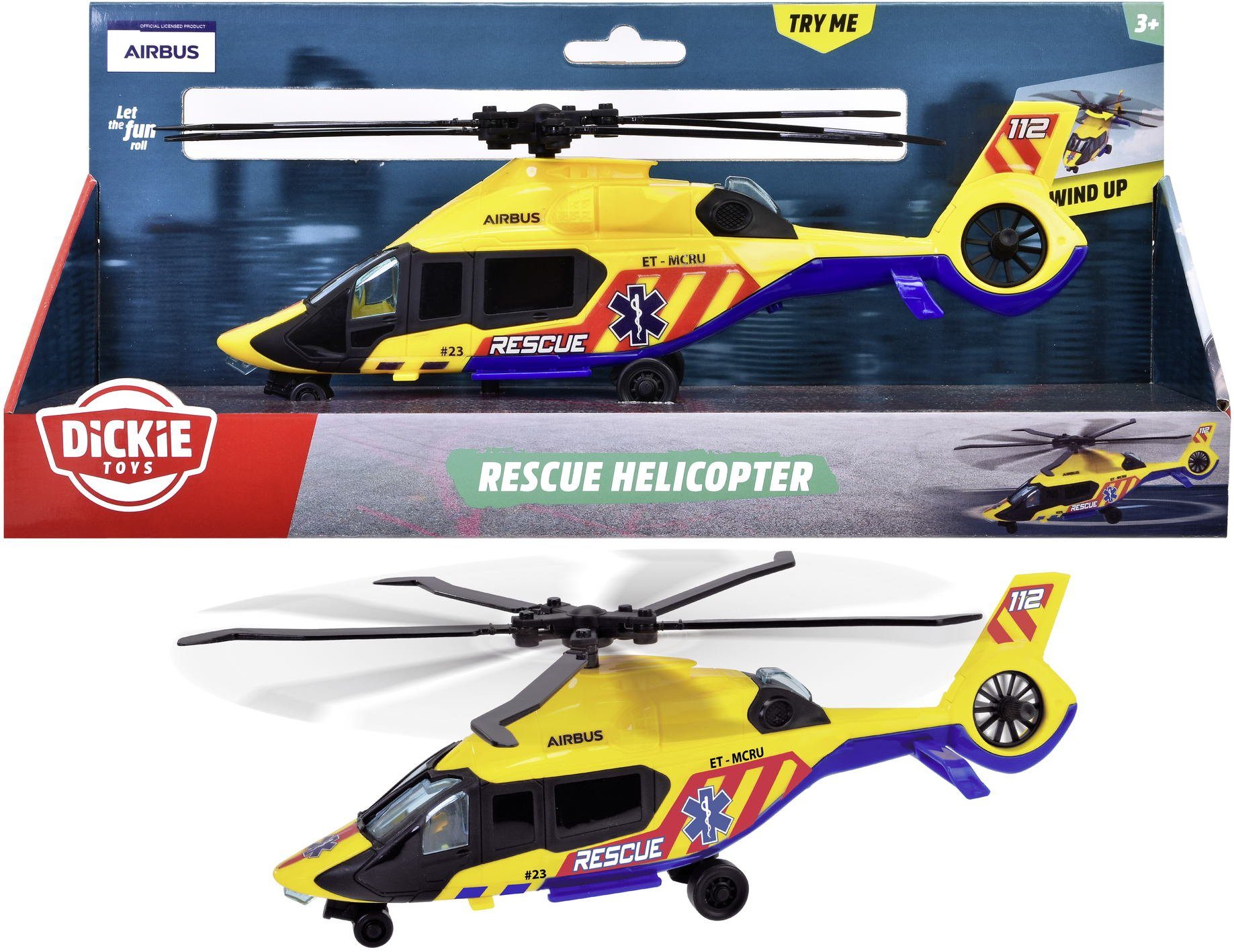 Dickie Toys Spielzeug-Hubschrauber Helikopter Go Real / SOS Airbus H160 Rescue Helicopter 203714022