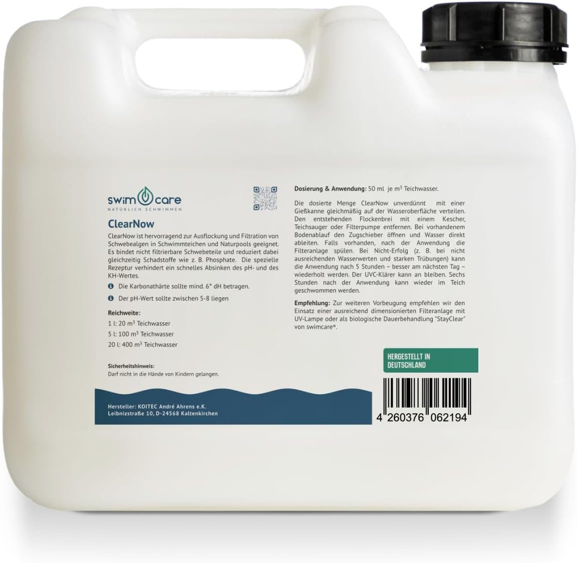 swimcare Teichpflege ClearNow - Sofort klareres Teichwasser, Sofortige Wirkung