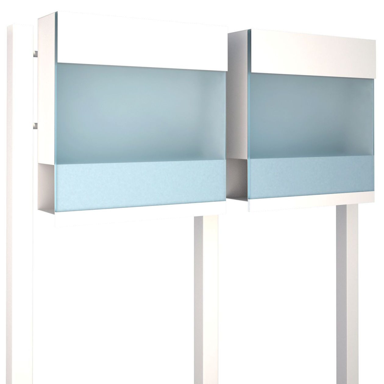 Bravios Briefkastenanlage Briefkastenanlage Manhattan Special Blue for Two in Weiß