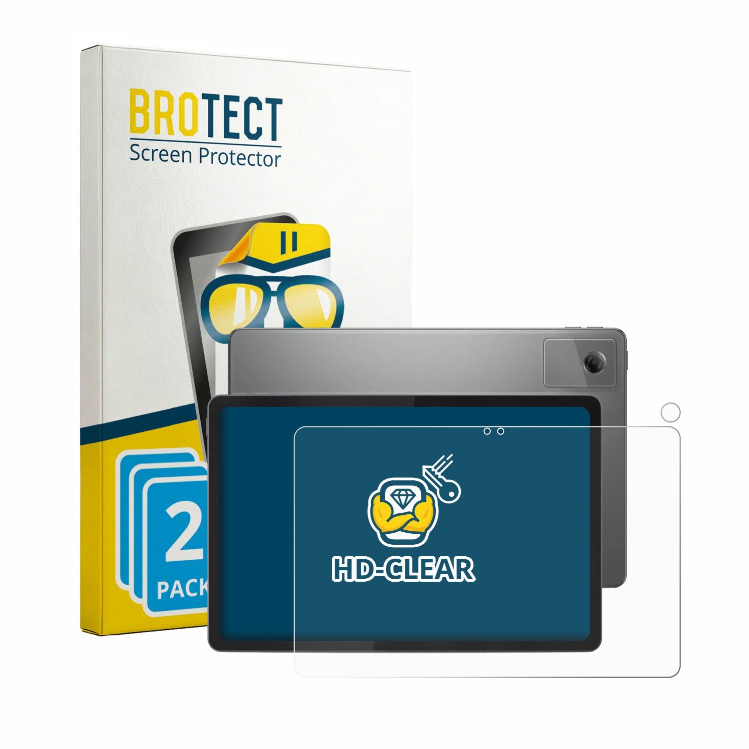 BROTECT Displayschutzfolie Schutzfolie für Lenovo Idea Tab 11" 2025 TB336FU (Display+Kamera), 2 Stück, Displayschutz Schutz Folie Klar Transparent
