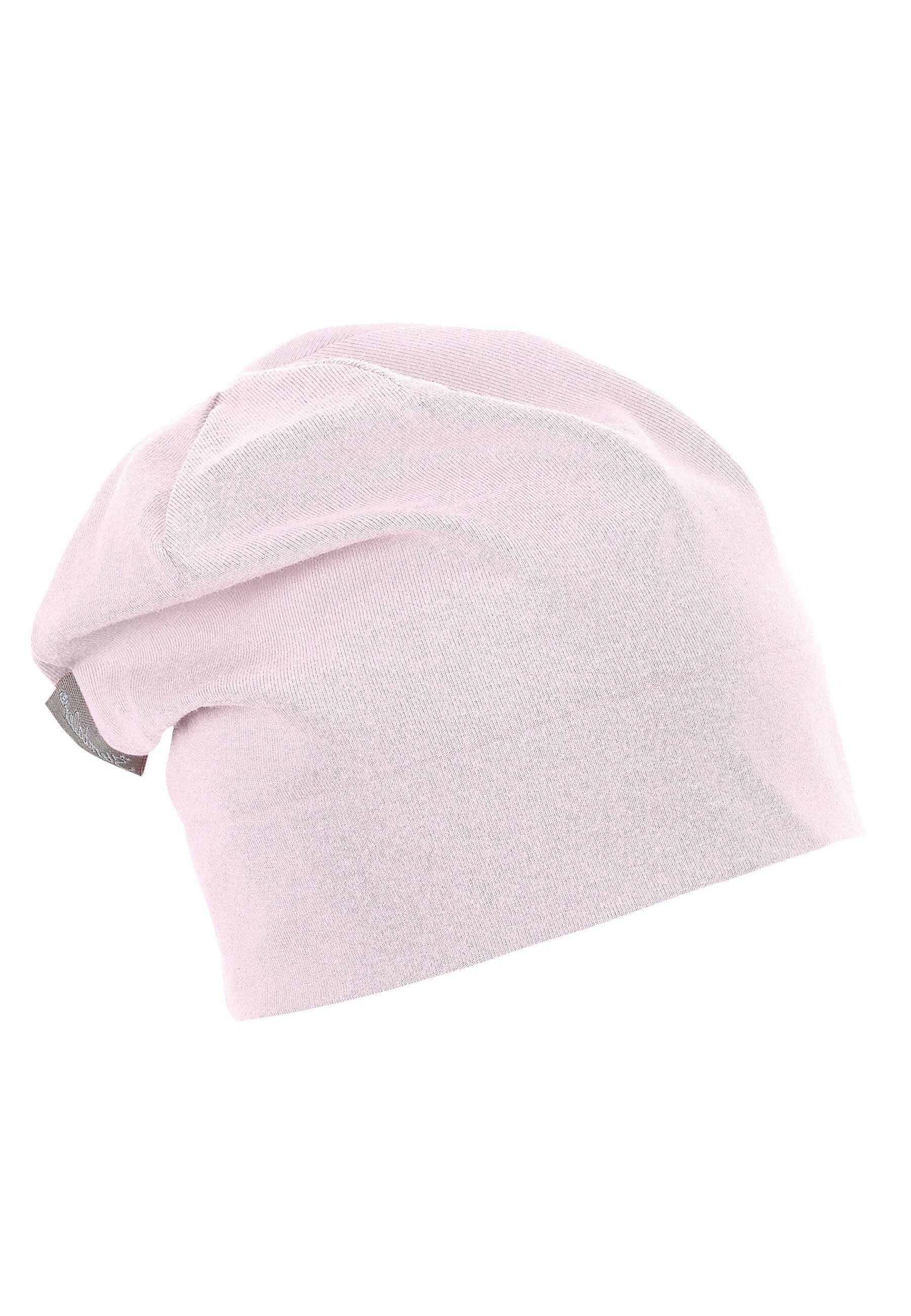 Sterntaler® Beanie rosa Beaniemütze mit Beanie Kinder Singlejersey Umschlag) Mütze ohne tragbar Babymütze OCS (1-St., und aus unifarben