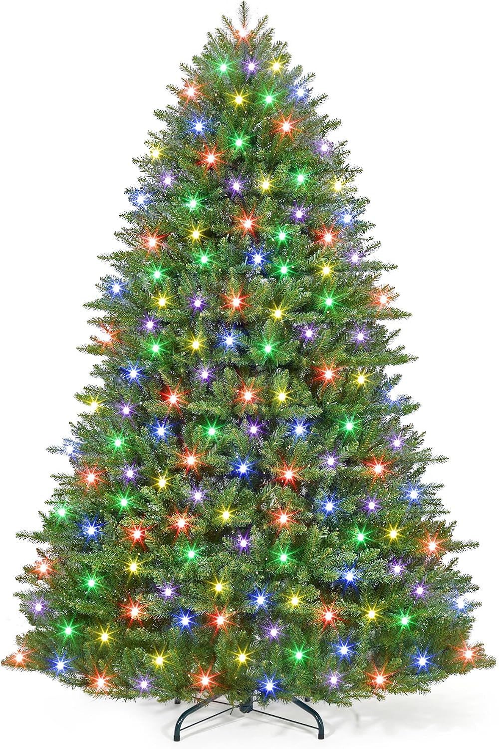 GarveeMore Künstlicher Weihnachtsbaum 1370 cm Künstlicher Tannenbaum mit LED-Beleuchtung, Fußpedal-Steuerung