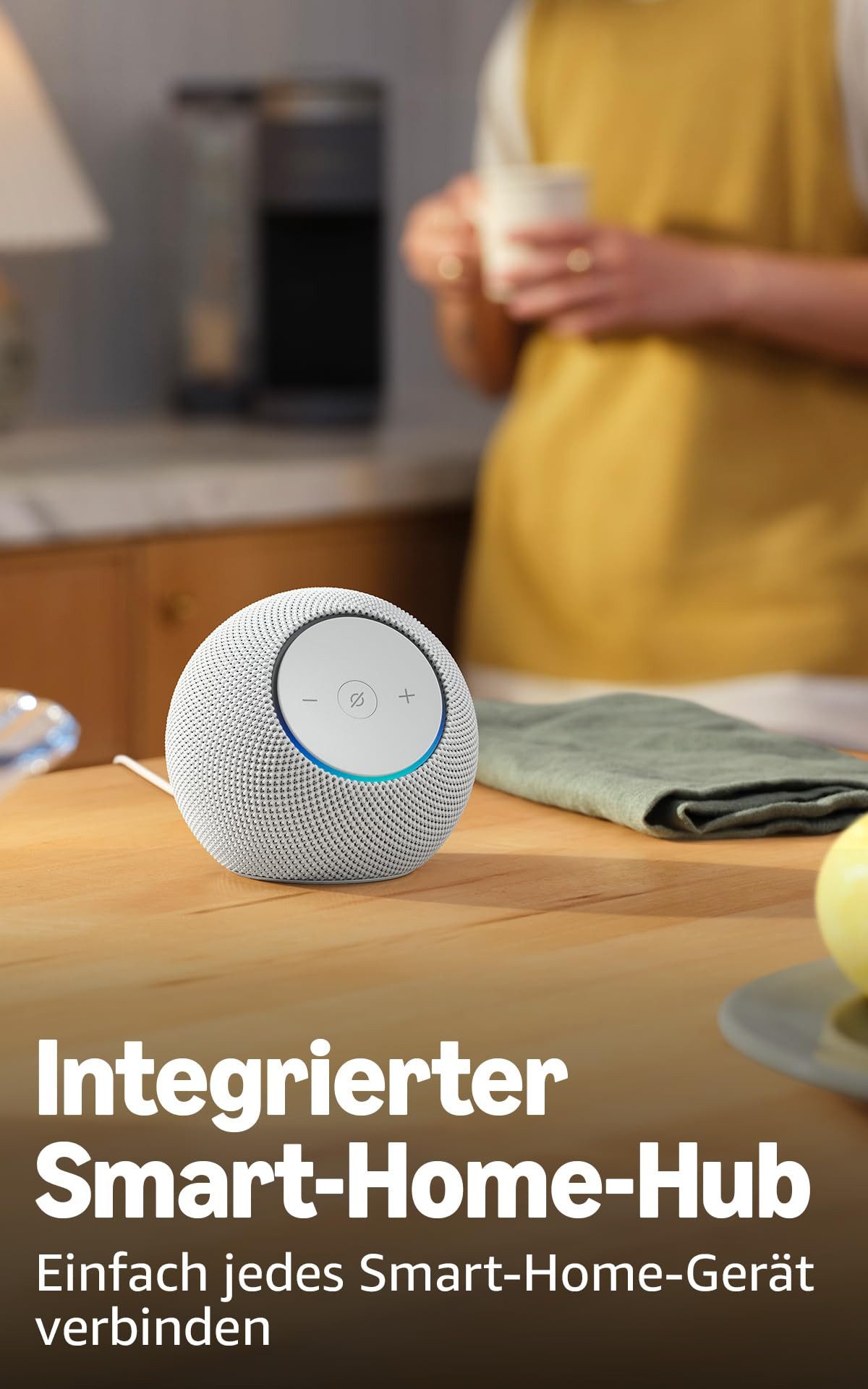 Amazon Streaming Boxen Echo Dot Max Weiß, Alexa-Lautsprecher mit raumfüllendem Klang und Smart-Home-Hub