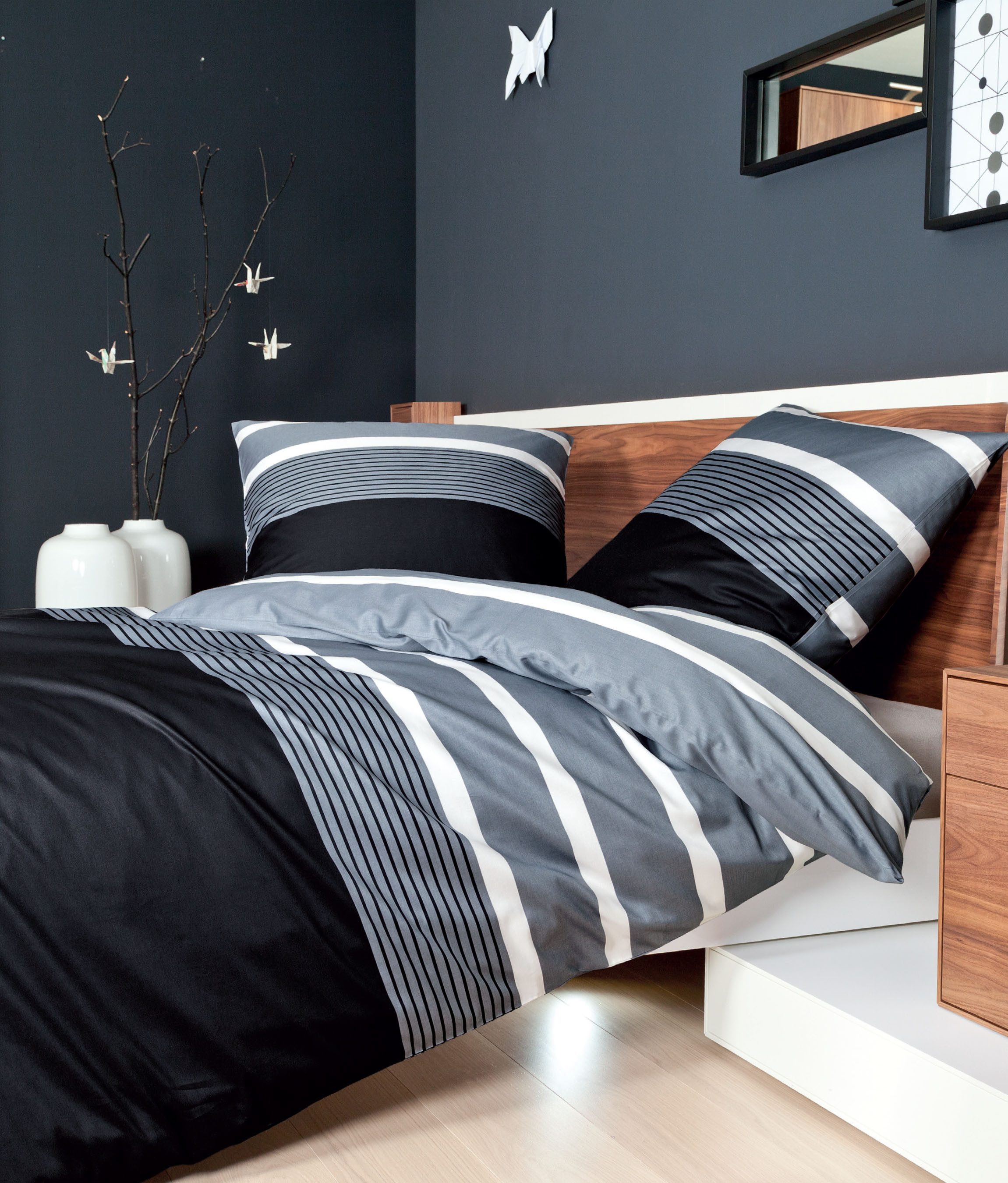 Janine Bettwäsche J. D., Mako-Satin, 2 teilig, Bettwäsche im Streifen-Design in verschiedenen Qualitäten