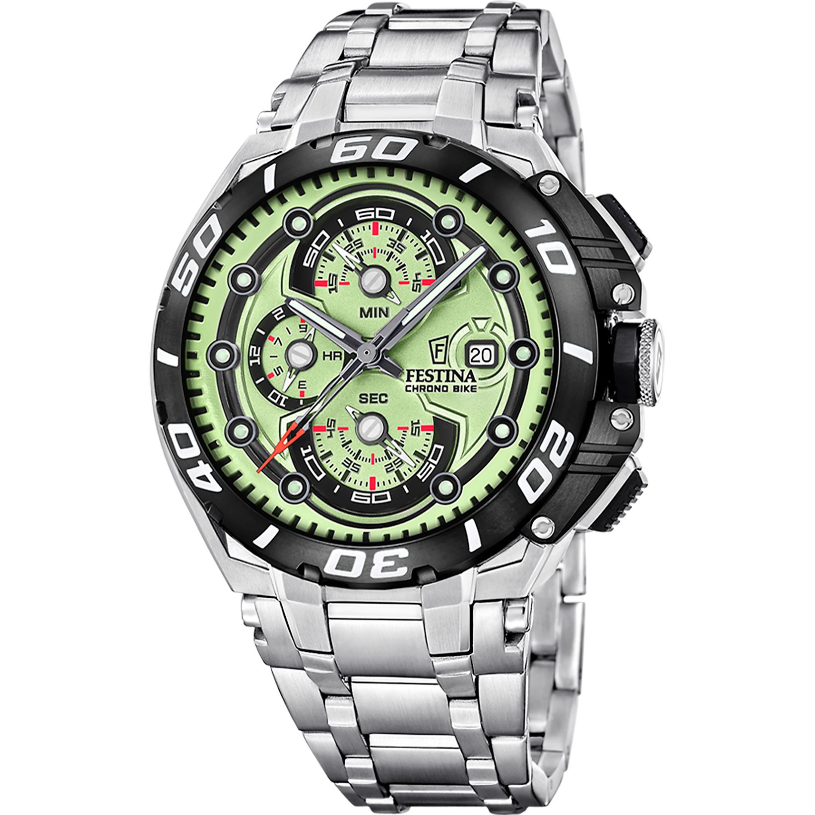 Festina Chronograph Chrono Bike F20754_3, Quarzuhr, Armbanduhr, Herrenuhr, Edelstahlarmband, analog, Tag
