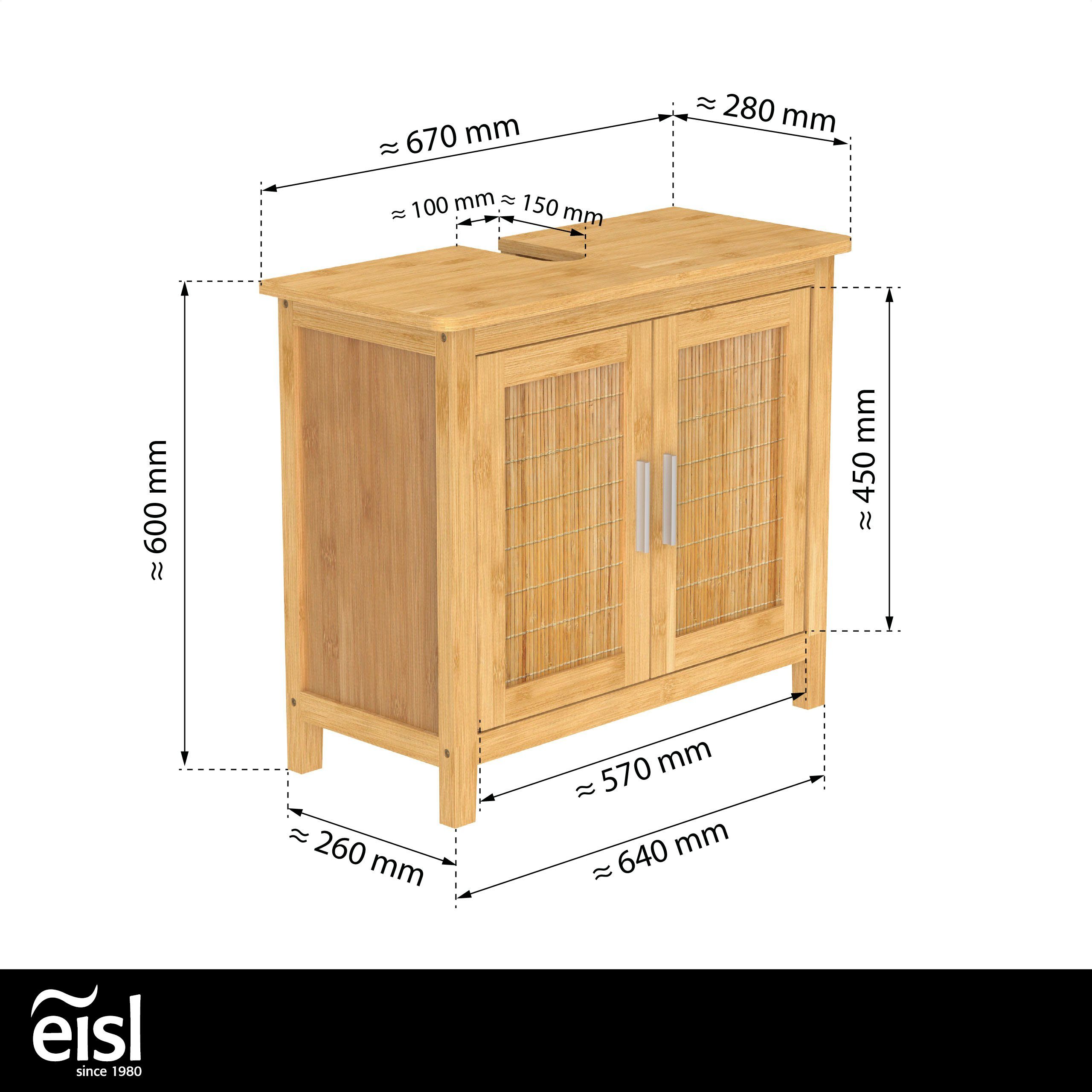 Eisl Waschbeckenunterschrank Bambus massives Bambus, Unikat, pflegeleicht