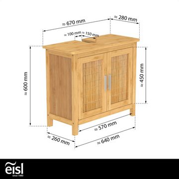 Eisl Waschbeckenunterschrank Bambus massives Bambus, Unikat, pflegeleicht, nachhaltiger Rohstoff