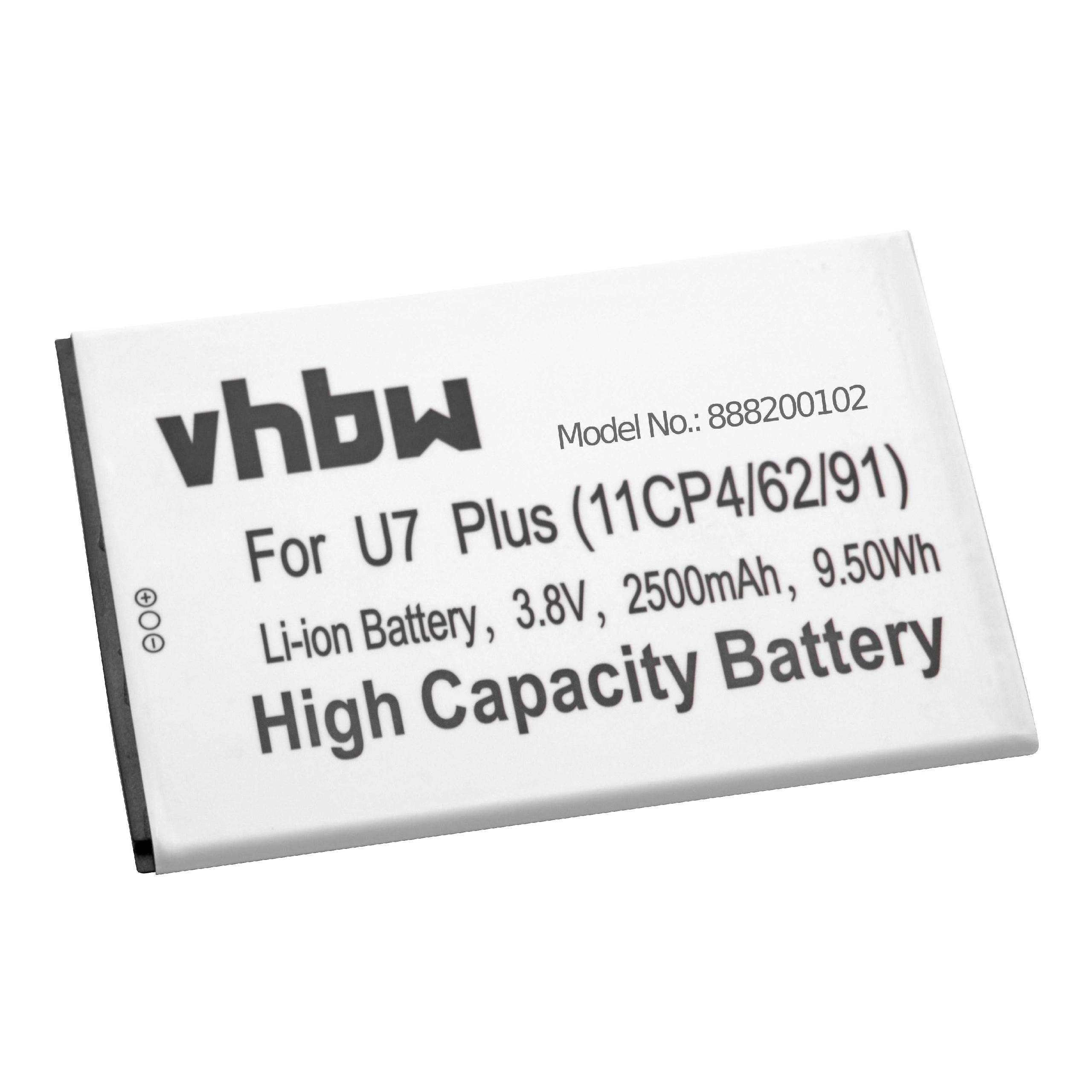 vhbw Plus mAh kompatibel 2500 mit Oukitel U7 V) Smartphone-Akku Li-Ion (3,8