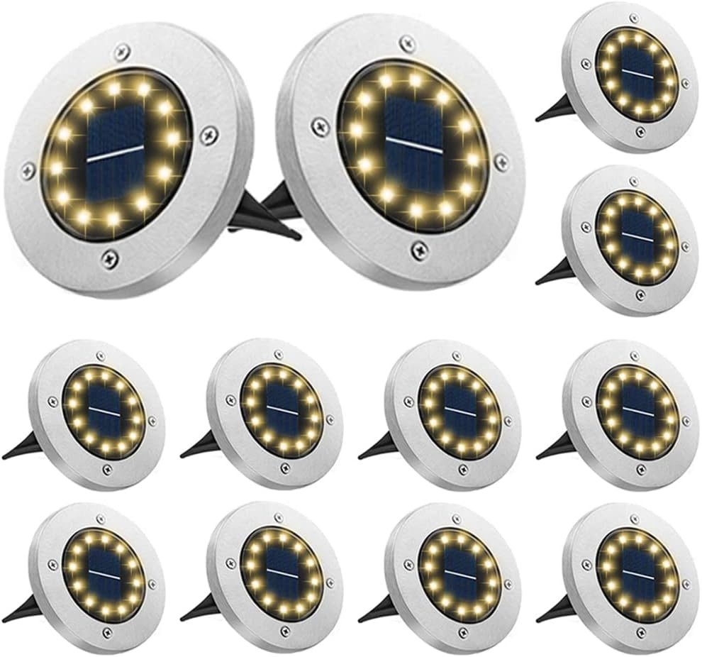 FELIXLEO Strahler 12er Set Solar Bodenleuchten mit LED Warmweiß Wasserdicht (1-St)