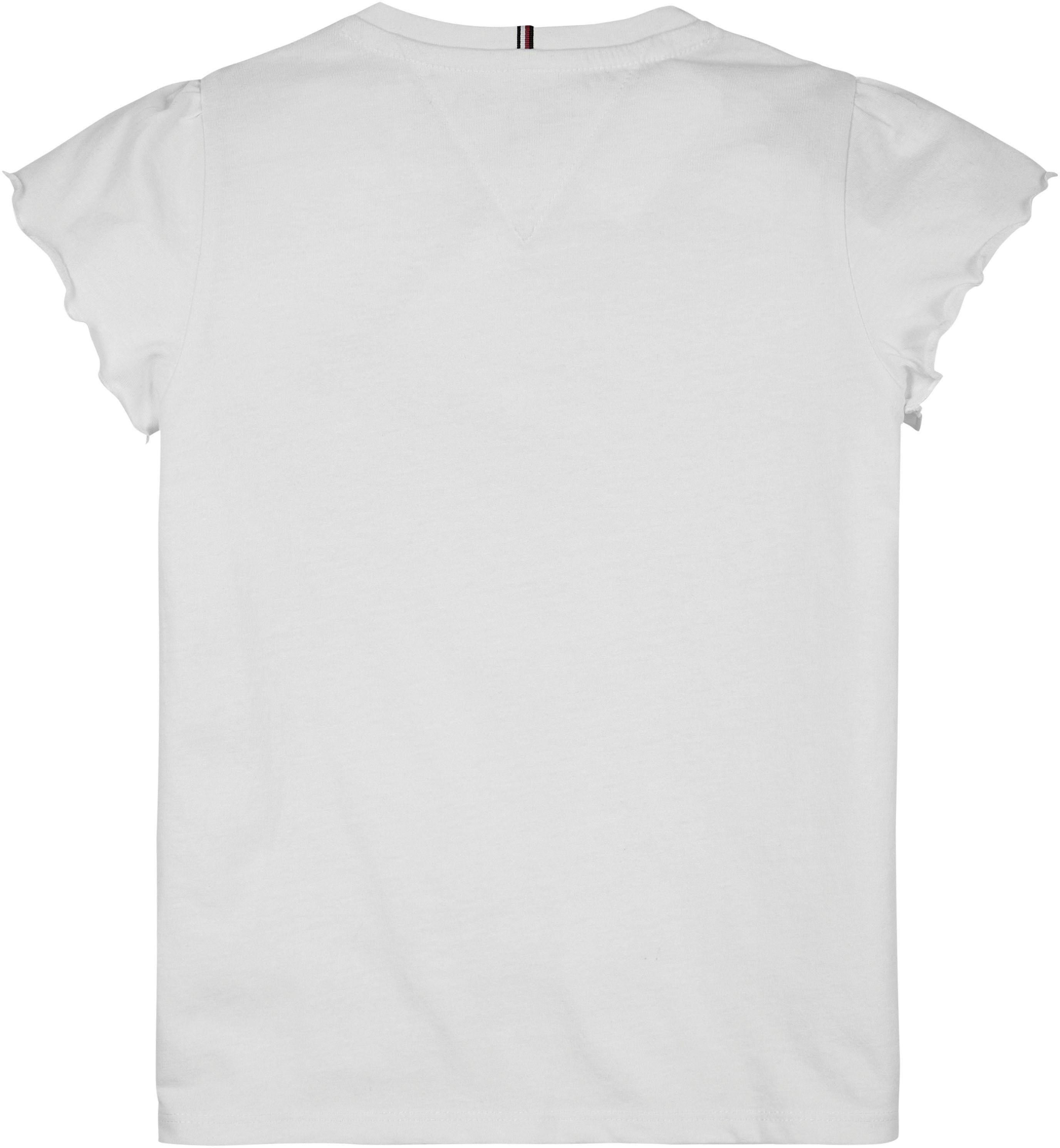 Tommy Hilfiger T-Shirt kurzen ESSENTIAL RUFFLE mit Ärmeln S/S SLEEVE TOP