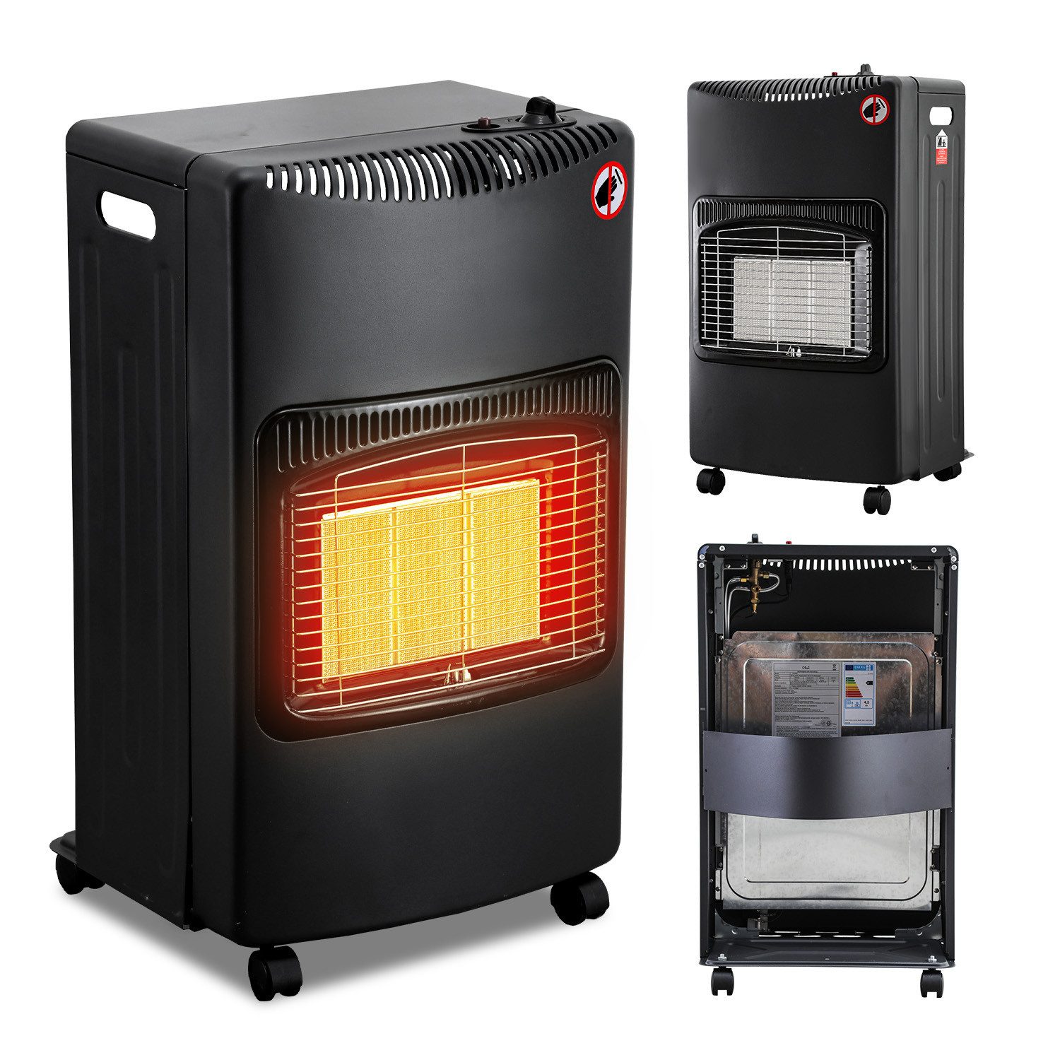 Clanmacy Heizgerät Keramik-Gasheizofen, 4200W mobil, Schwarz, Gasdruckregle günstig online kaufen