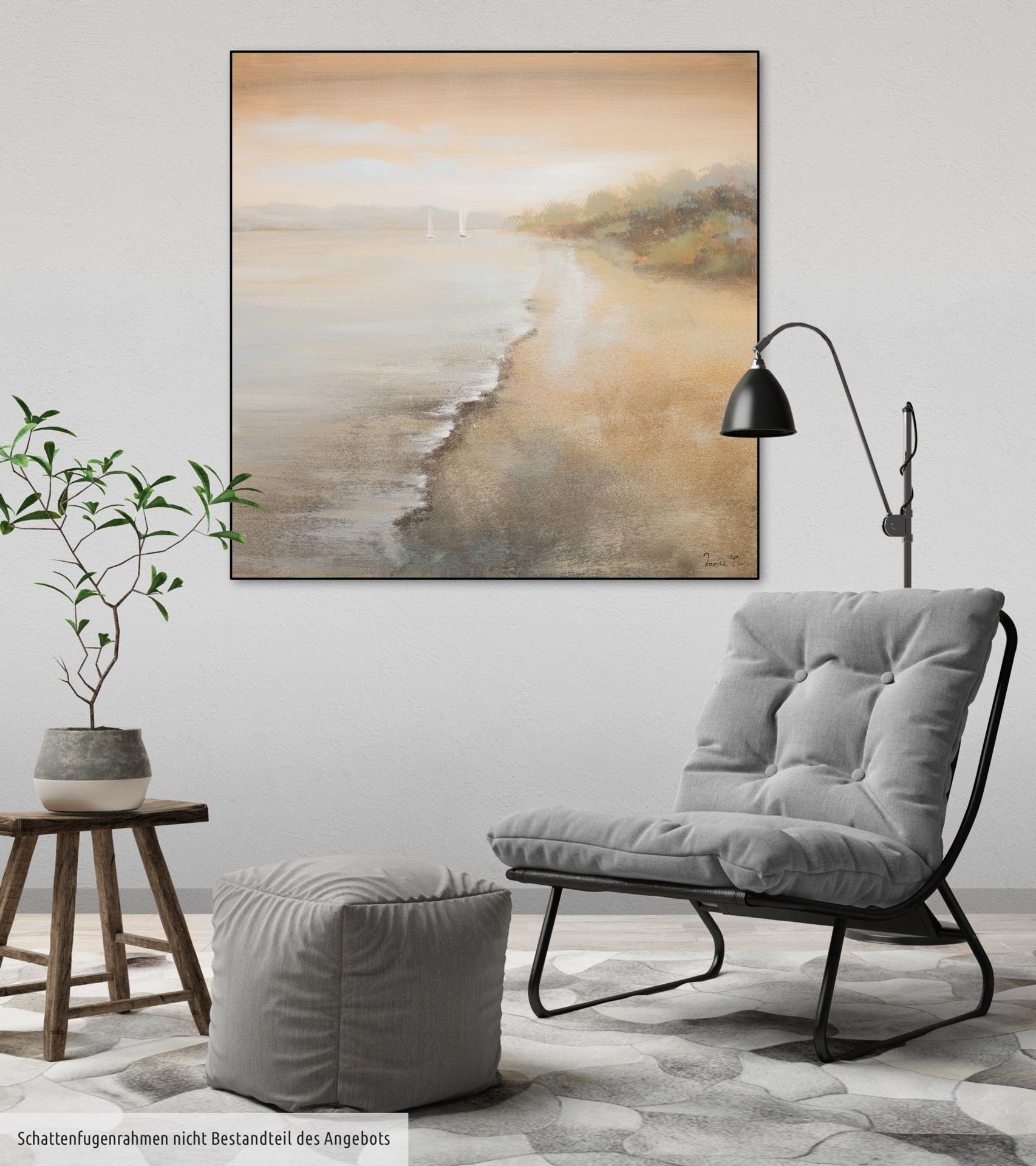 KUNSTLOFT Gemälde Paradise in Wohnzimmer front Leinwandbild Wandbild of 100% cm, 80x80 HANDGEMALT us