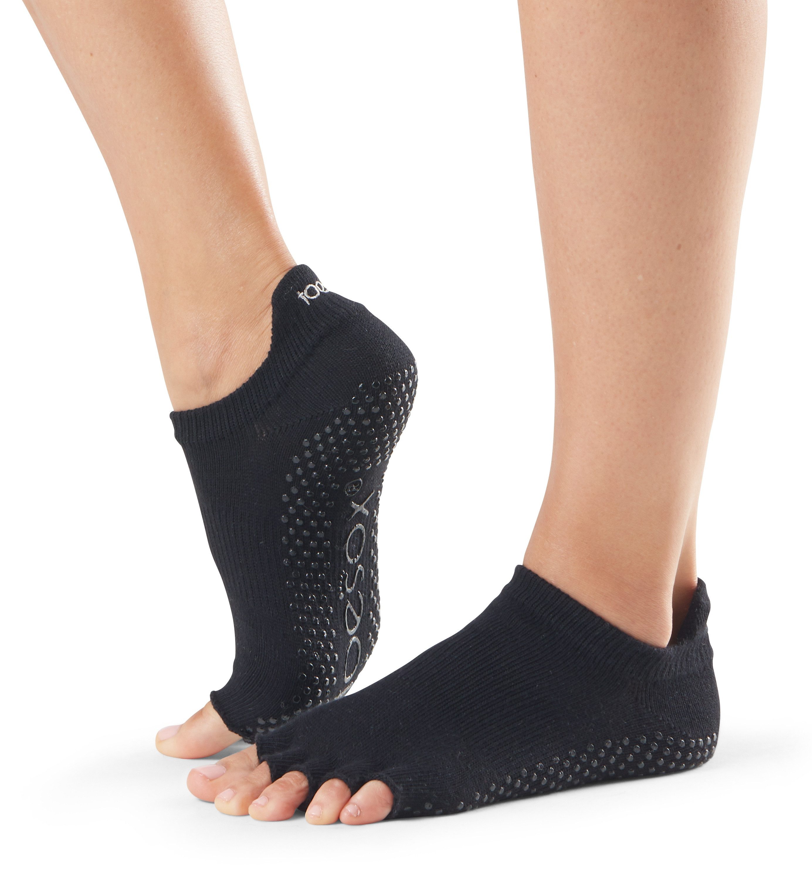 ToeSox Sportsocken Toesox half toe LOWRISE Logo auf der Ferse und in der Gummierung der Sohle