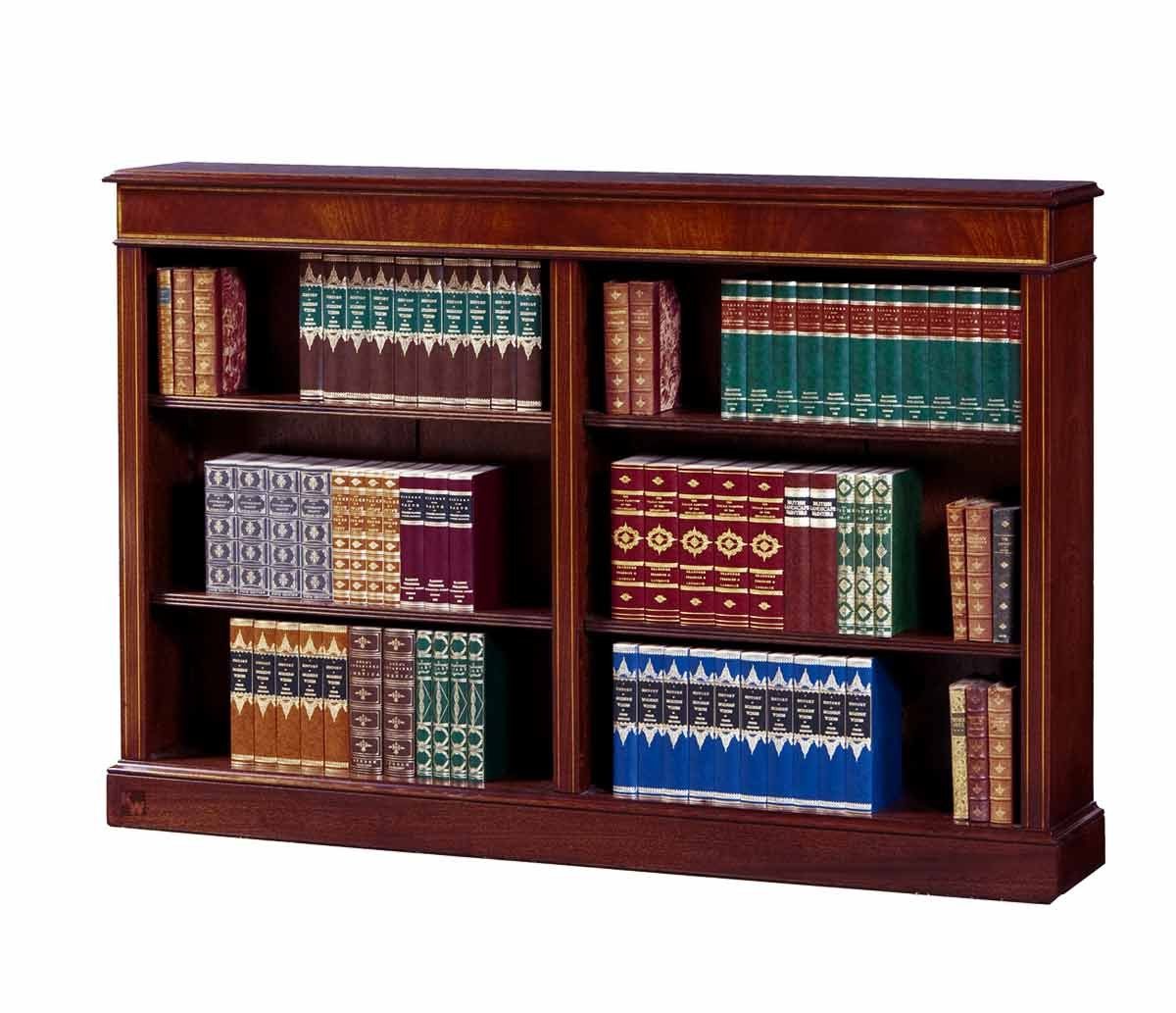 Kai Wiechmann Bücherregal Regal halbhoch Standregal 150 cm mit verstellbaren Böden, Bücherschrank aus edlem Furnierholz, vier Fachböden