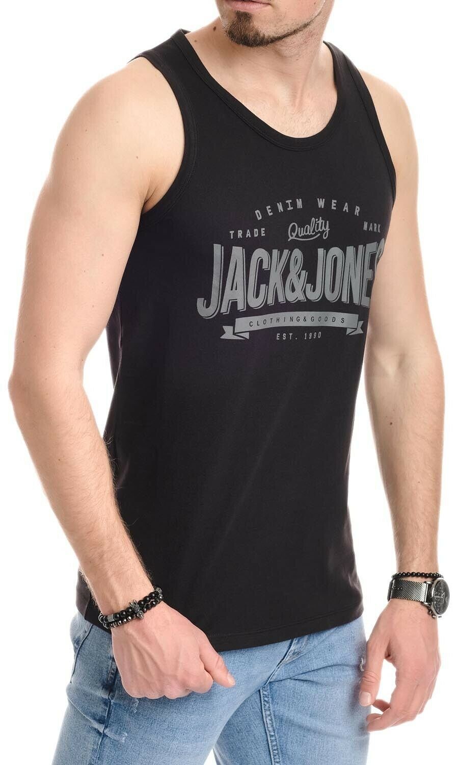 Tanktop unifarbe & Jack Jones Black-OPT4 in