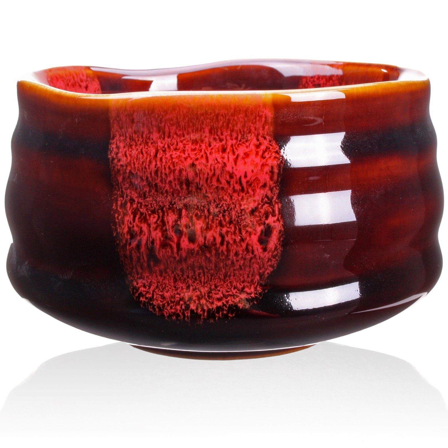 Keramik mit und Goodwei Besen Teezeremonie Halter (4-tlg), Teeservice (120) Schale, Set "Akai" Matcha