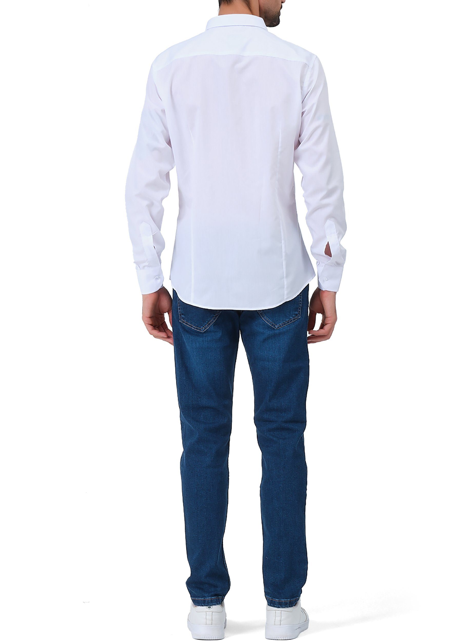 JEEL Langarmhemd Herren Hemd Langarm (1-tlg) Slim Fit