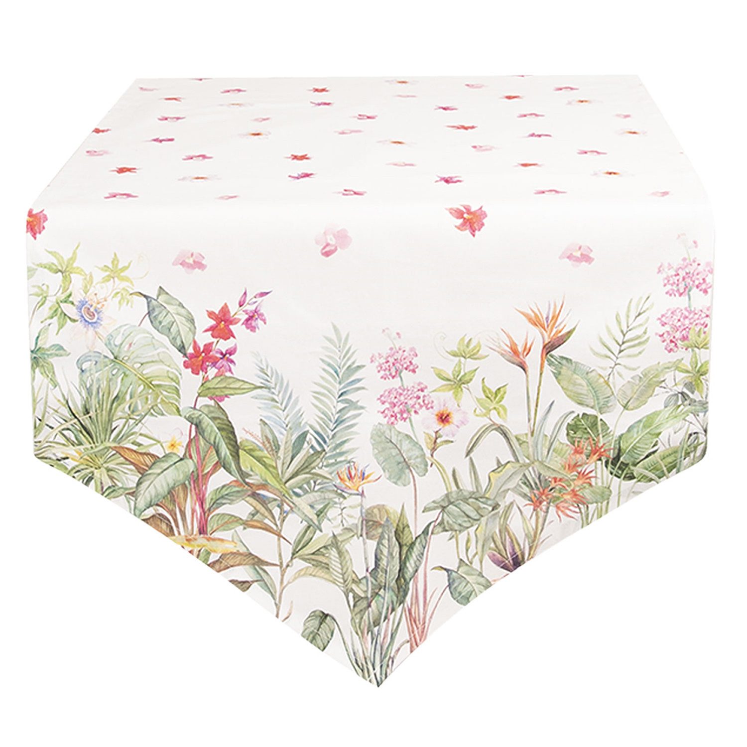 Clayre & Eef Узкие скатерти Jungle Botanics (Set 1-tlg, 1-teilig), Узкие скатерти Tischdecke ca.50x160cm Baumwolle