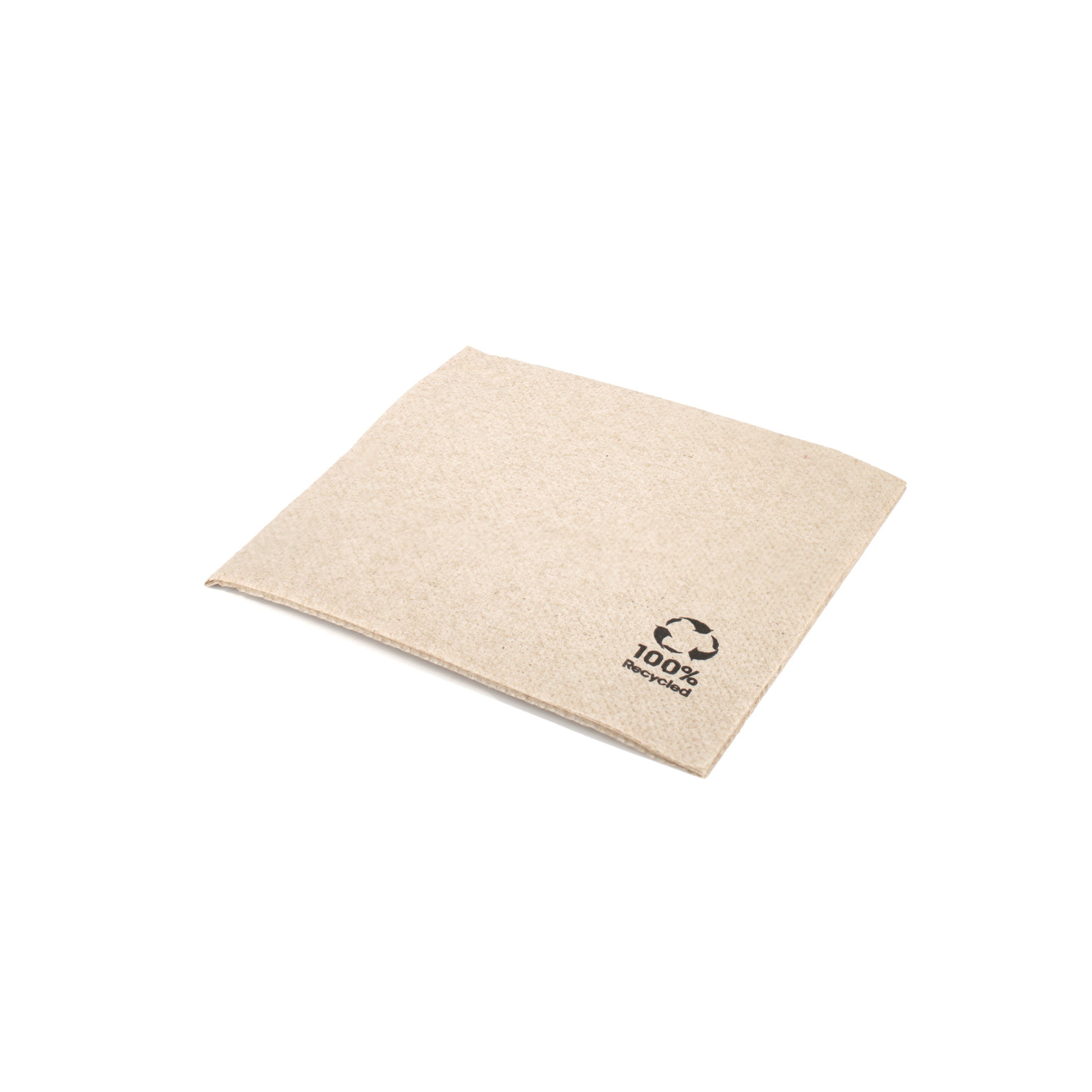 wisefood Papierserviette 100-tlg., Papier Servietten - quadratisch braun 20cm 1-lagig, (100 St)
