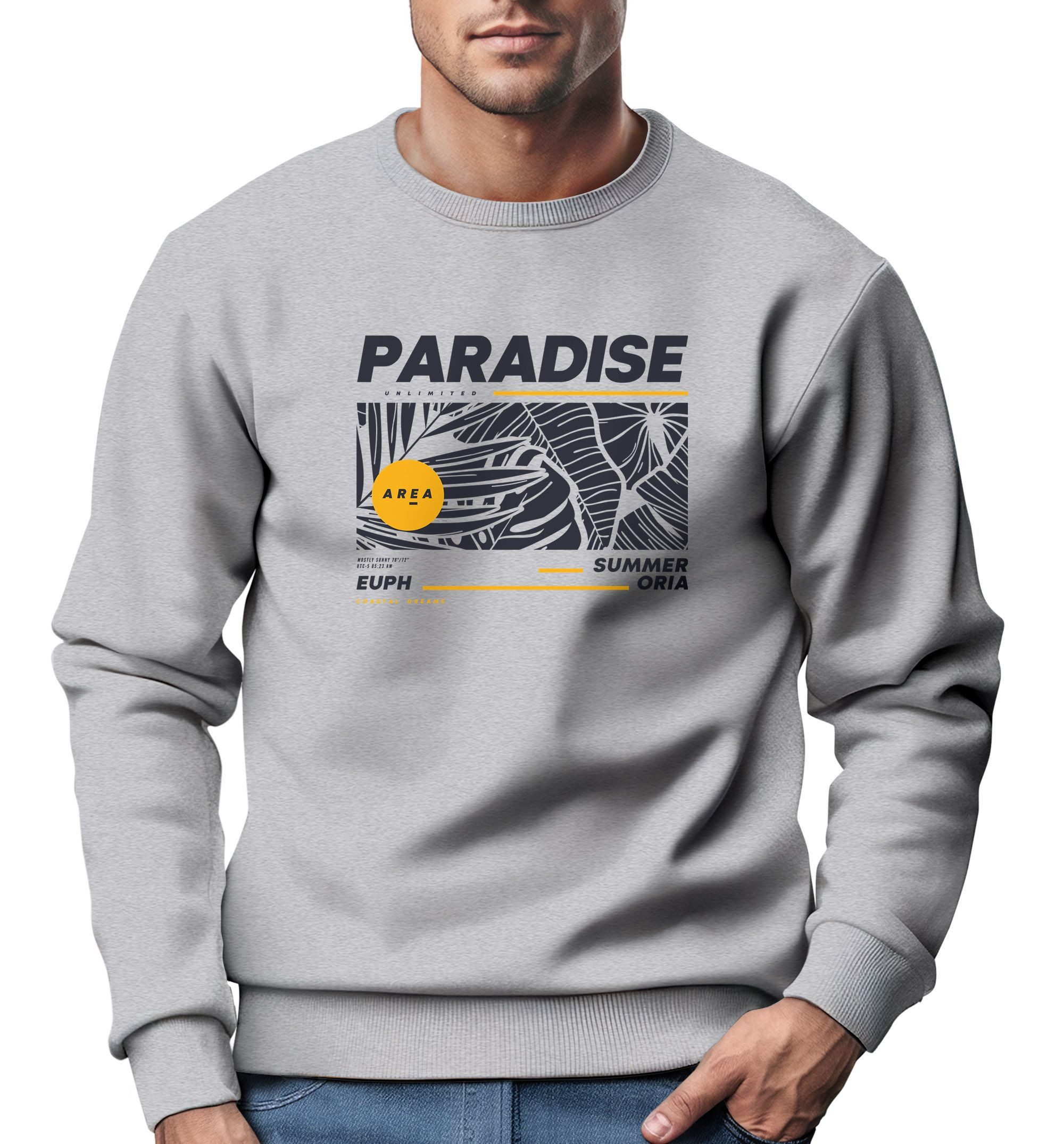 Sweatshirt Sweatshirt Herren Paradise Unlimited Sommer Rundhals-Pullover Fashion