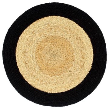 Platzset, Tischsets 4 Stk. Natur und Schwarz 38 cm Jute und Baumwolle, vidaXL, (4-St)