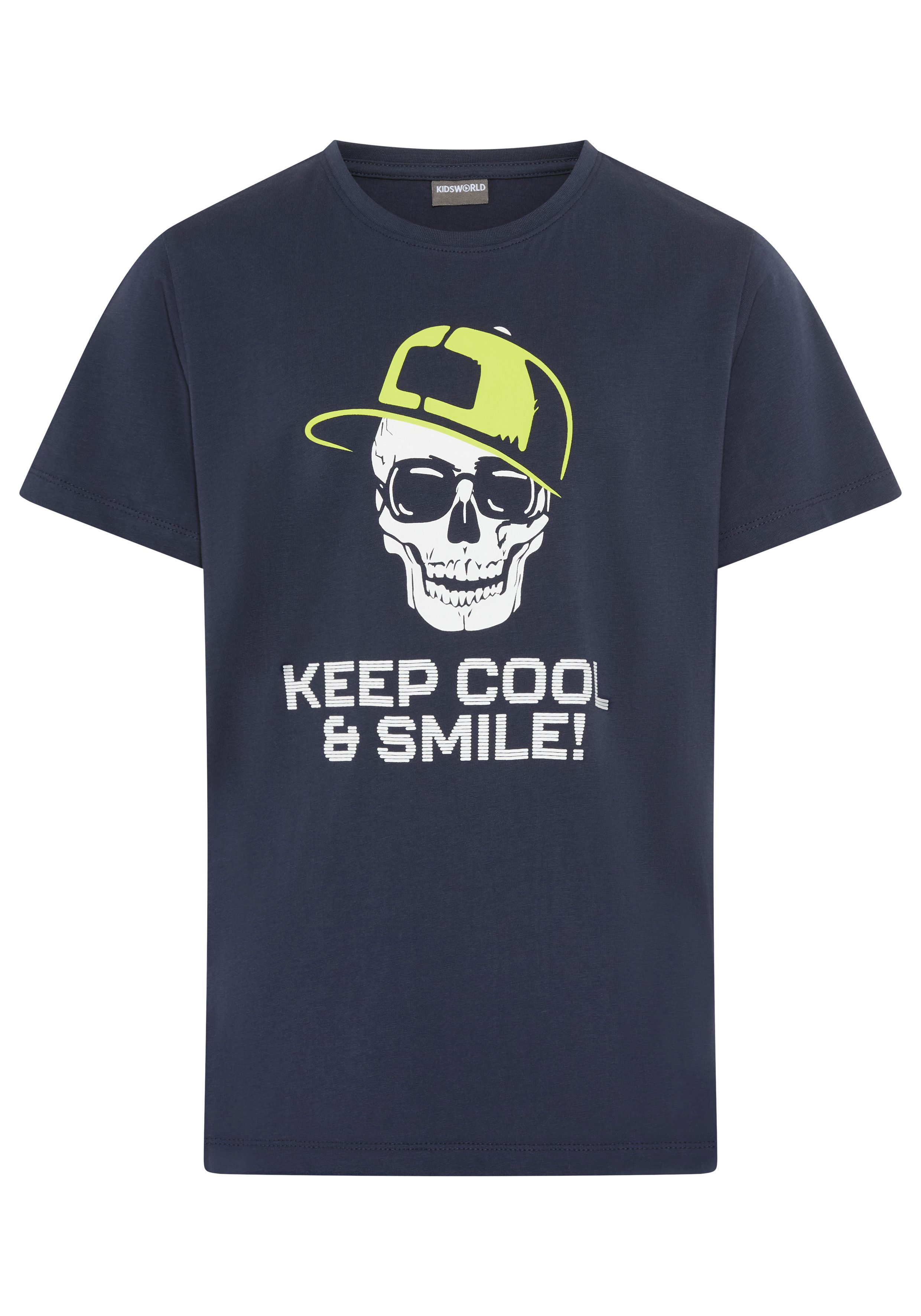 KIDSWORLD T-Shirt Mit Sprüche-Print: KEEP COOL... kurzärmelig, basic geschnitten, Rundhalsausschnitt, aus Baumwolle – Bild 5 von 5