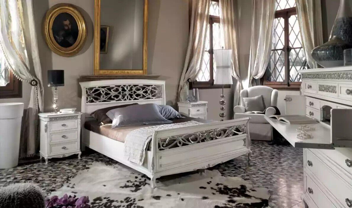 JVmoebel Schlafzimmer-Set Luxus Schlafzimmer Möbel 3tlg. Set Bett 2x Nachttische Modernes Design, (3-St., Bett + 2x Nachttische)