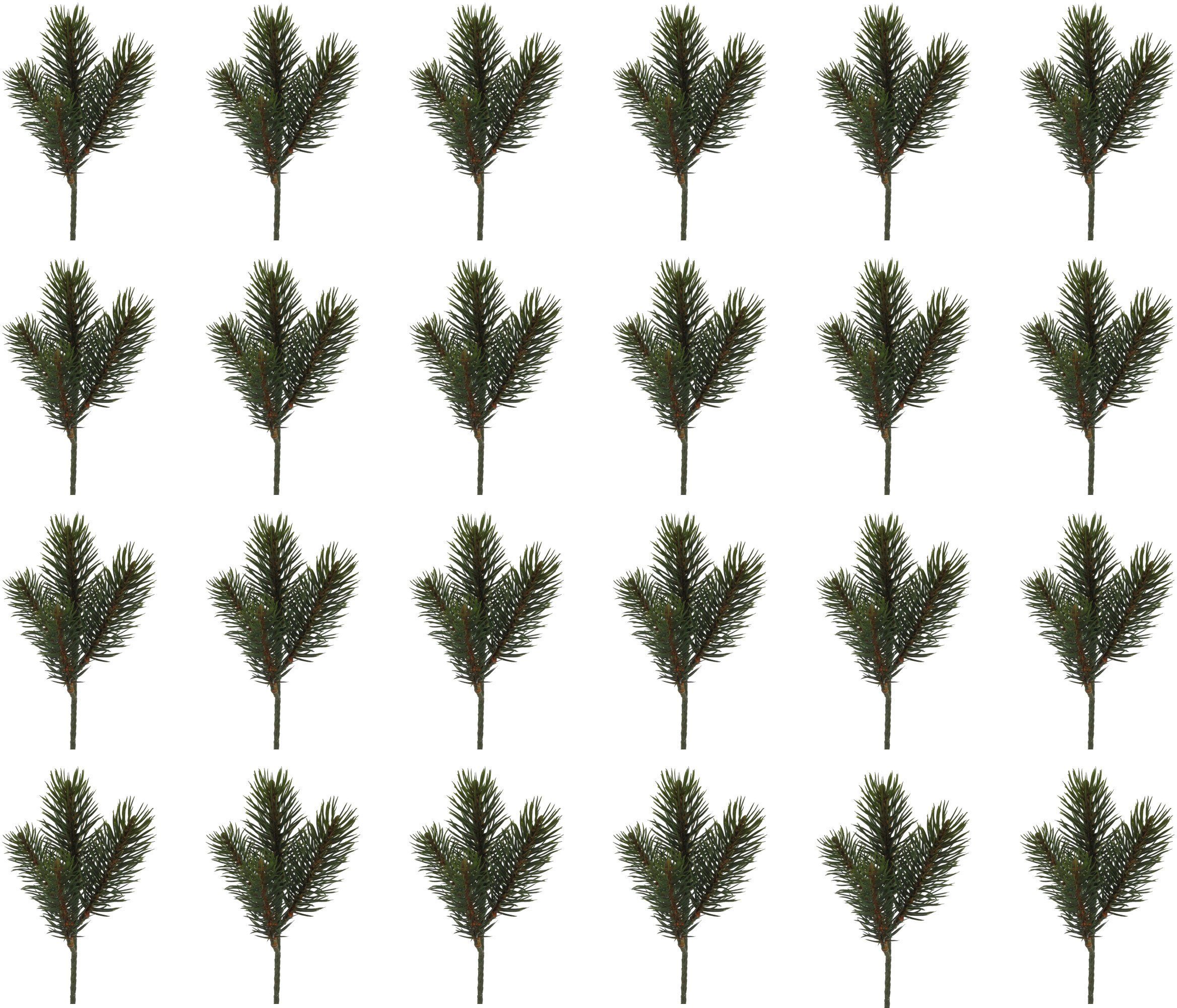Winterliche Kunstpflanze Weihnachtsdeko Tanne, Creativ green, Höhe 24 cm, Zweig benadelt, 24 Stück im Set