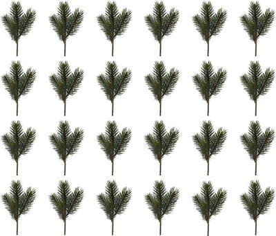 Winterliche Kunstpflanze Weihnachtsdeko Tanne, Creativ green, Höhe 24 cm, Zweig benadelt, 24 Stück im Set
