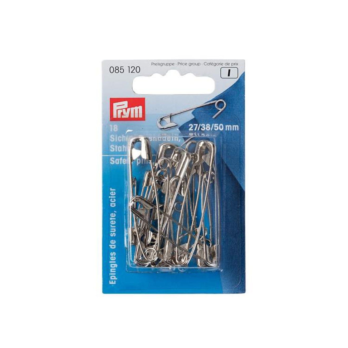 Prym Stricknadeln Sicherheitsnadeln silberfarbig 18 St