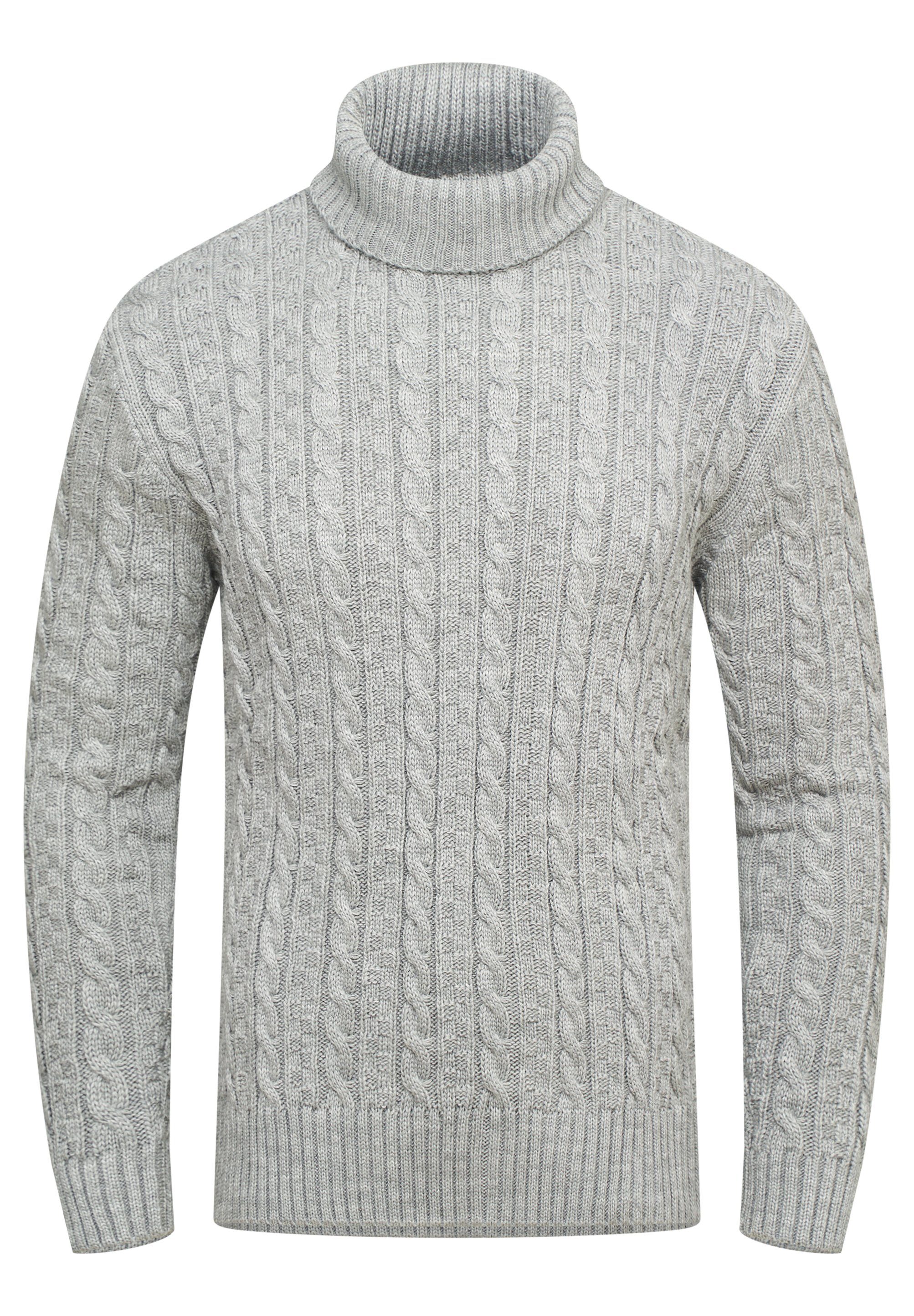 behype Rollkragenpullover BSLANA Grobstrick Zopf-Muster Winterpullover günstig online kaufen