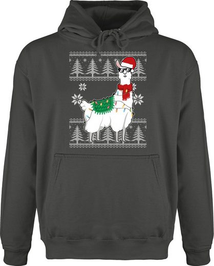 Shirtracer Hoodie »Weihnachtslama - weiß - Weihnachten & Silvester Geschenke - Männer Premium Kapuzenpullover« Neujahrsgeschenke Party Deko